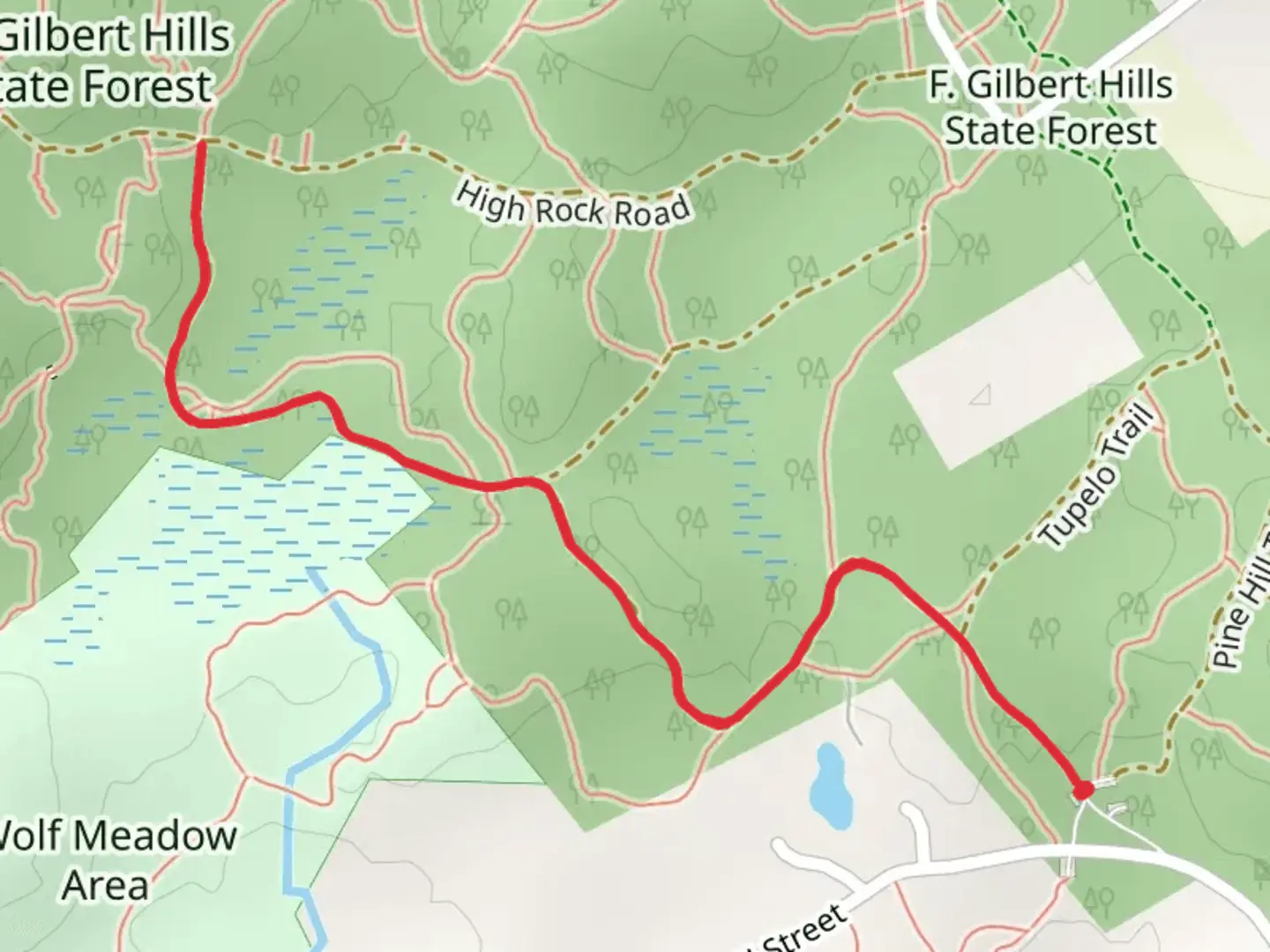 An image depicting the trail Wolf Meadow Trail and its surrounding area.