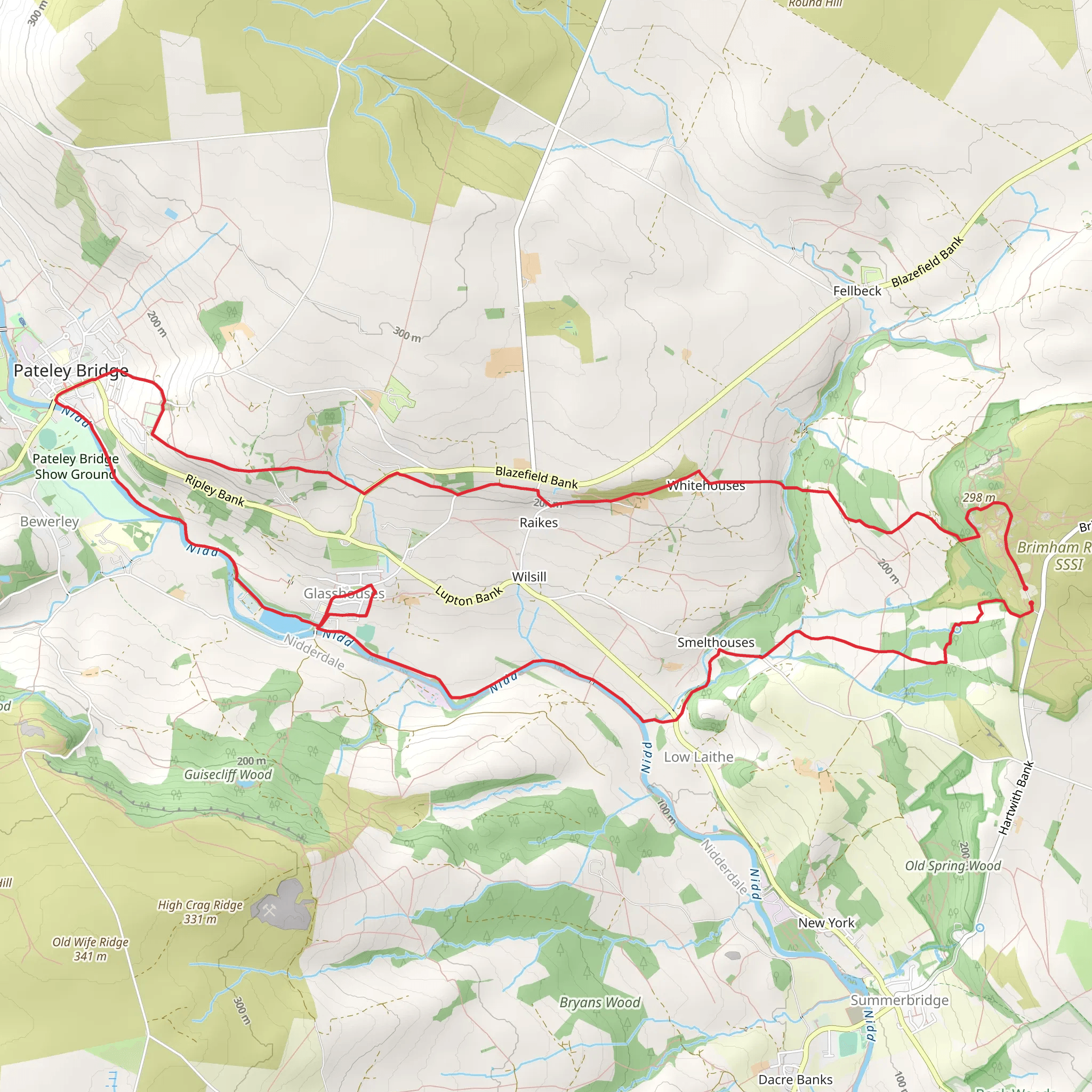 Brimham Rocks - Pateley Bridge - Glasshouses and Smelthouses mobile static map