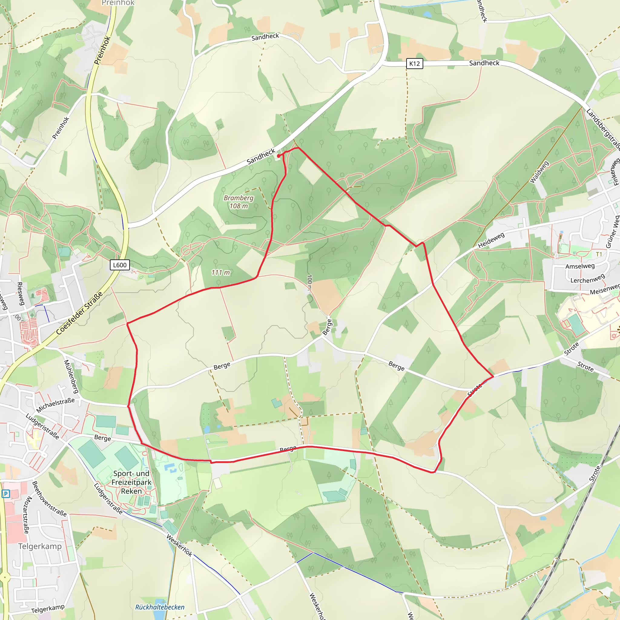 Kreuzweg and Berge Loop mobile static map