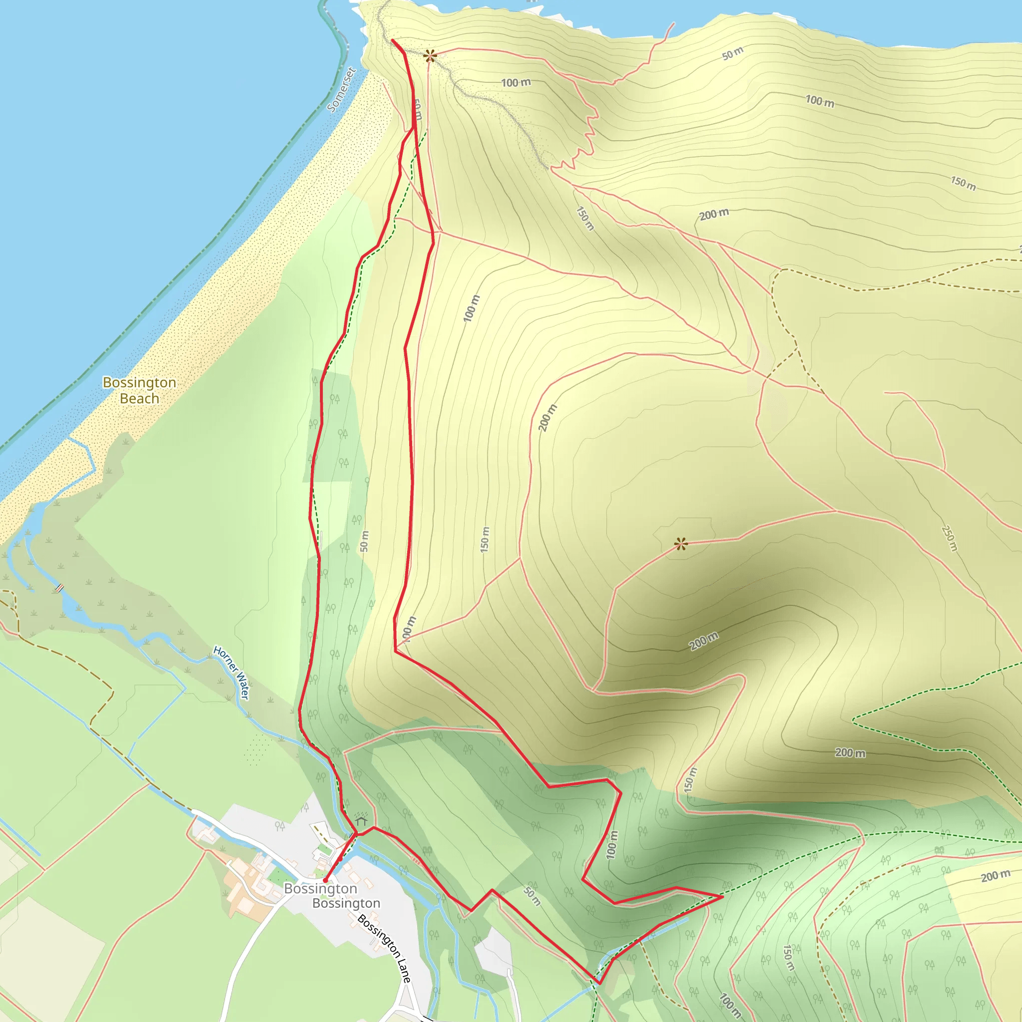 Bossington Landscape Walk mobile static map