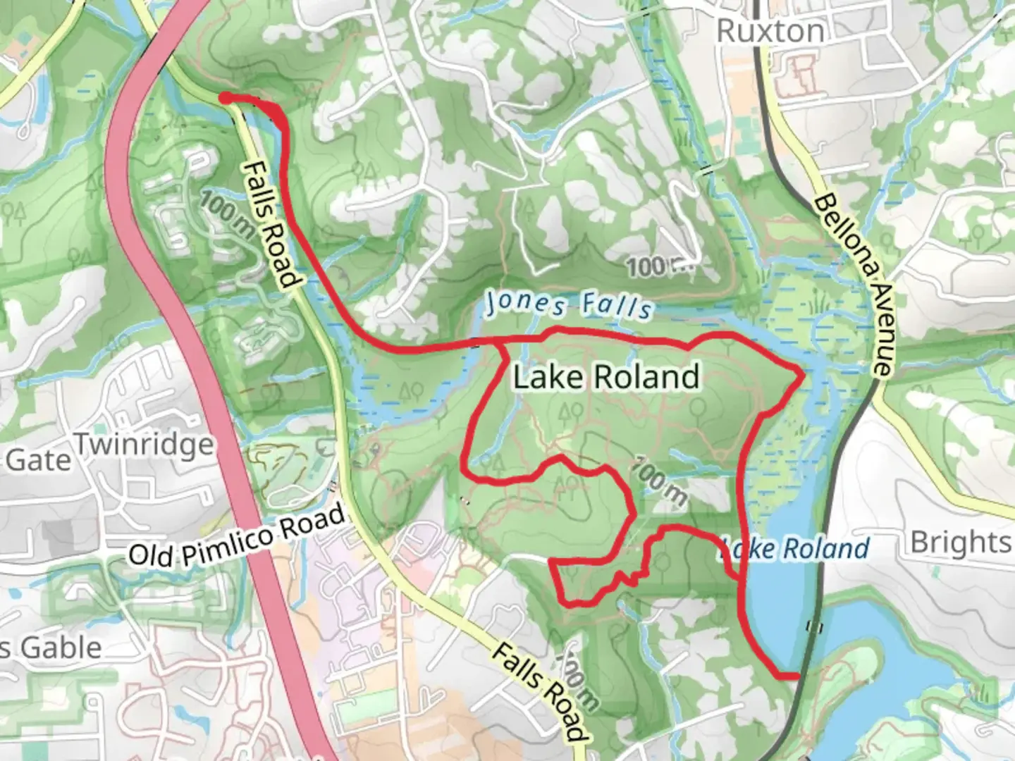 An image depicting the trail Lake Roland via Yellow Trail and Yellow Trail and its surrounding area.