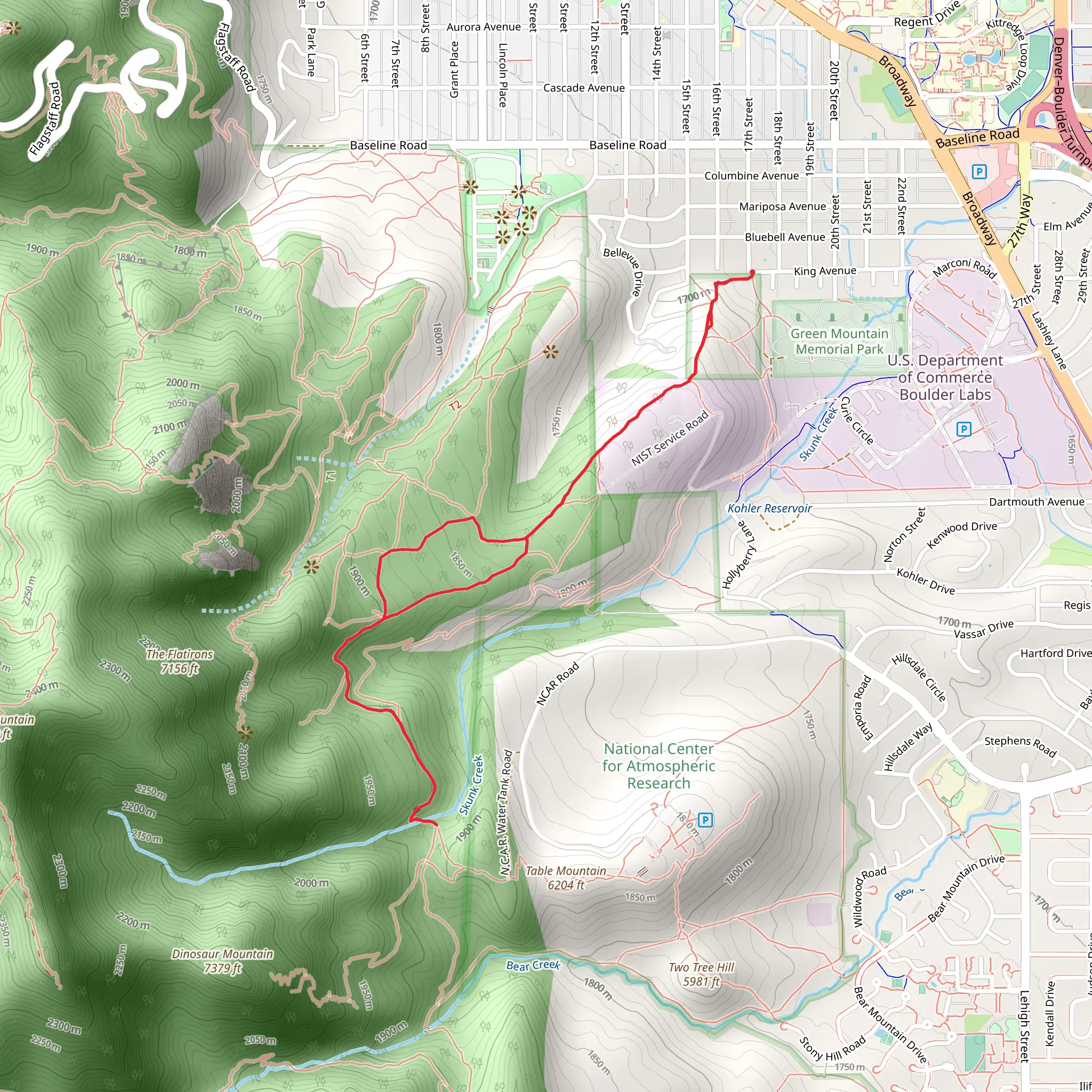 Kohler Mesa and Enchanted Mesa Loop Trail mobile static map