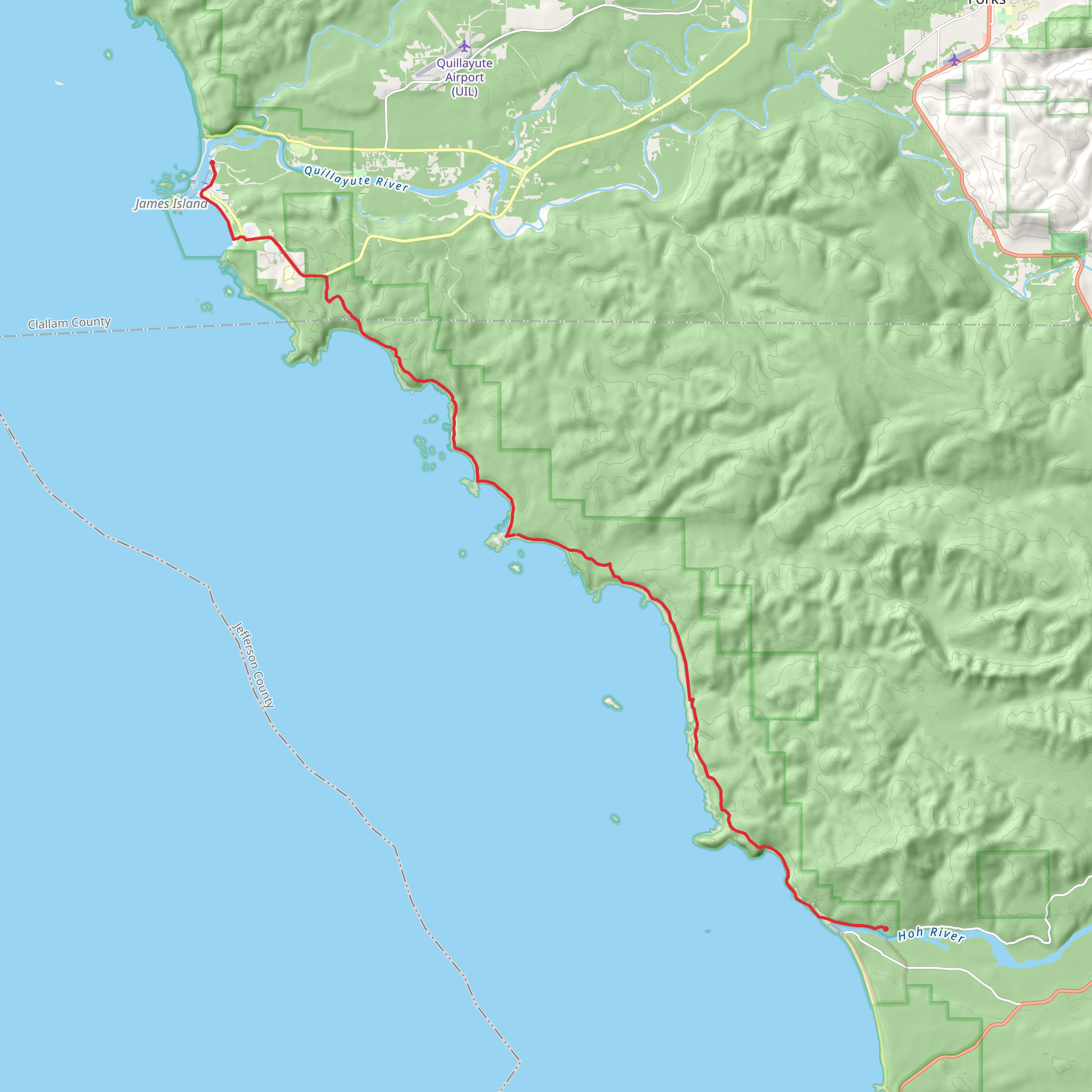 Olympic Coast Trail - South mobile static map