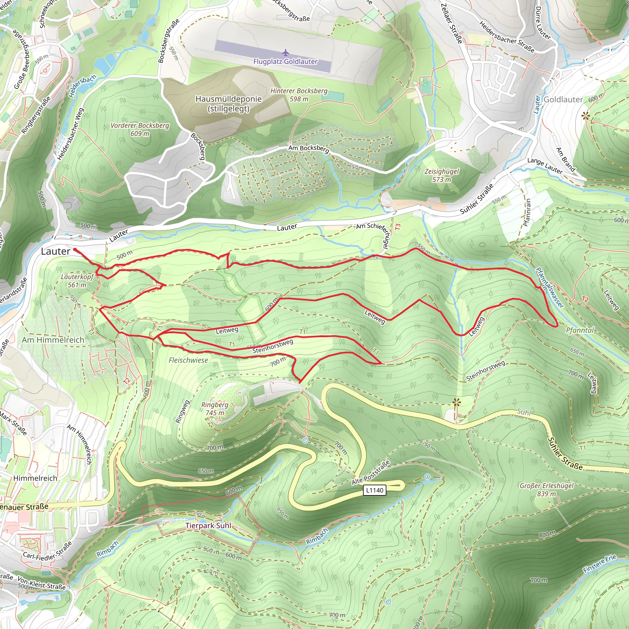 Am Steinhorst, Ringberg and Schusterwiese Loop mobile static map