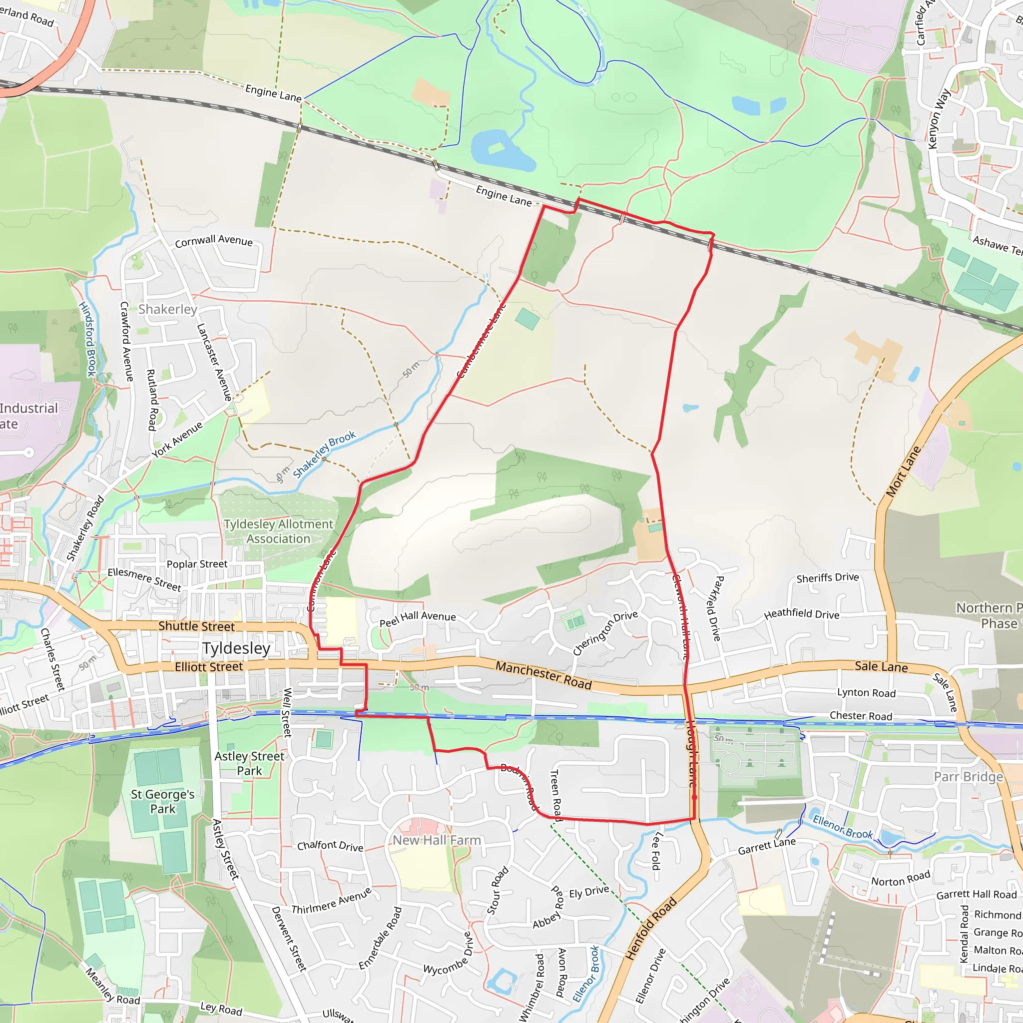 Tyldesley Loop mobile static map