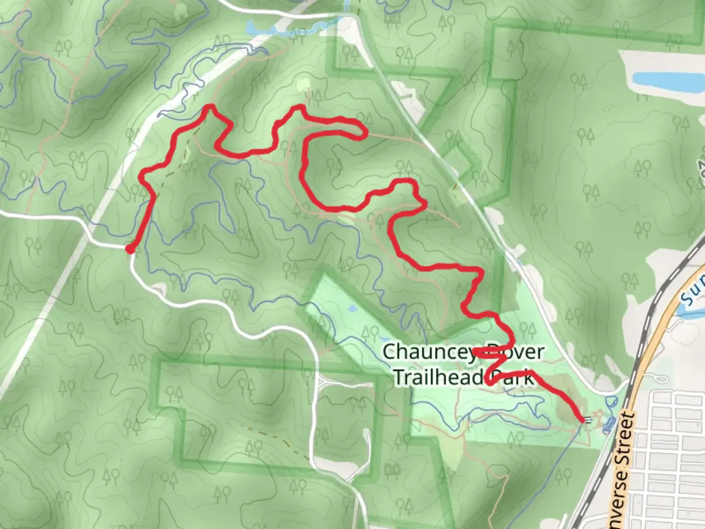 An image depicting the trail Salt Works Trail and its surrounding area.