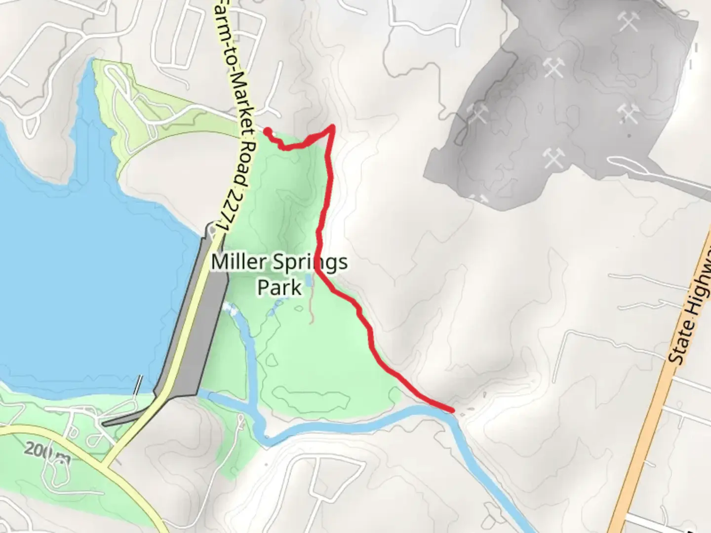 An image depicting the trail Connector and Bee Suck Hollow Trail and its surrounding area.