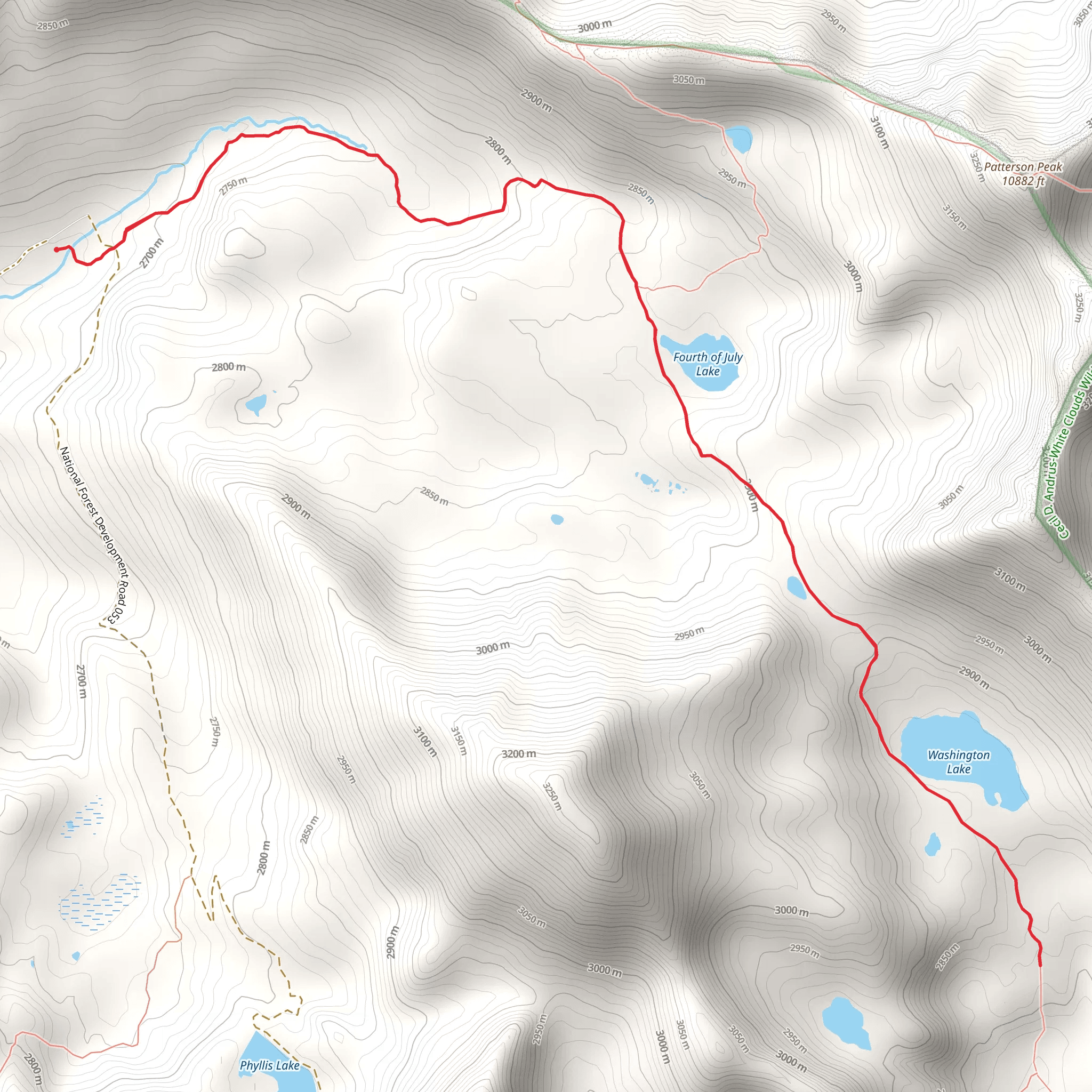 Washington Lake and Fourth of July Lake mobile static map