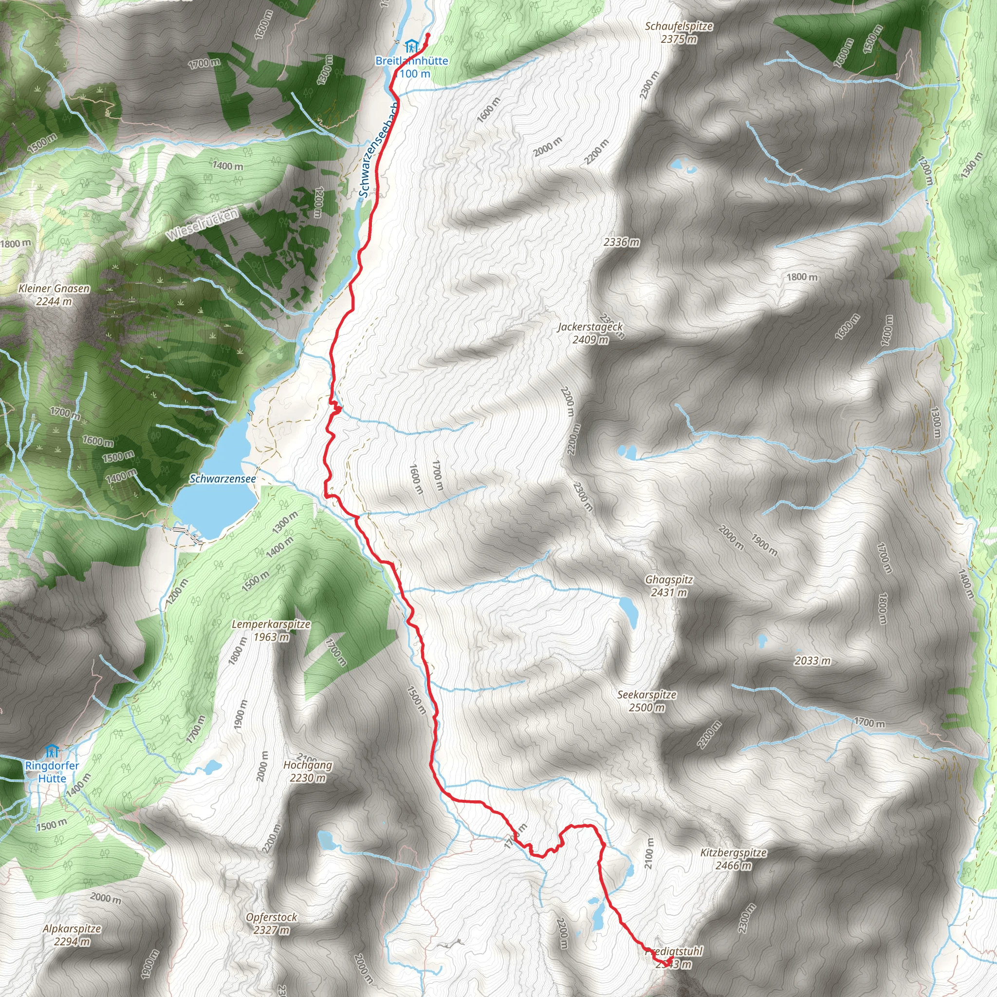 Predigtstuhl Summit Trail mobile static map