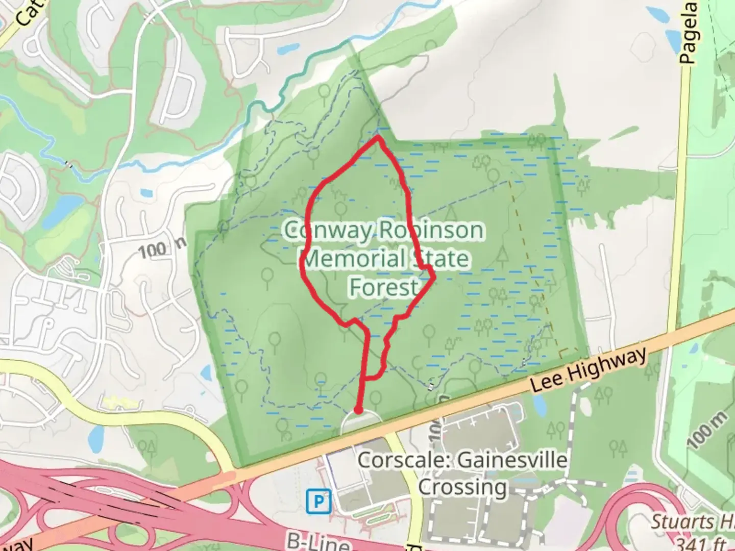An image depicting the trail Red and Yellow Loop Trail and its surrounding area.
