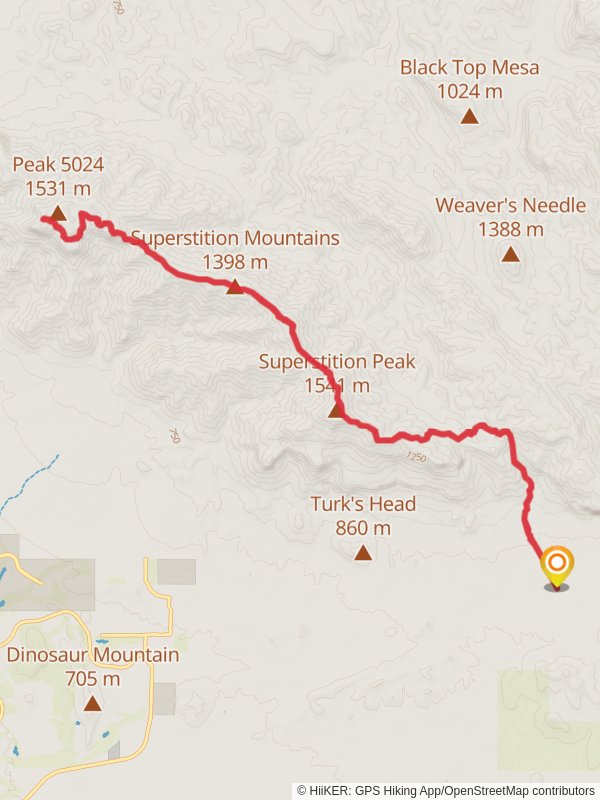 Superstition mountain hiking trail cheap map