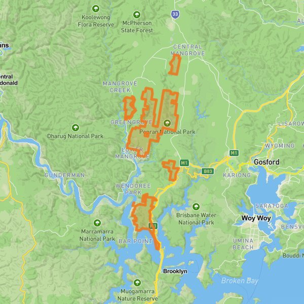 Popran National Park mobile static map