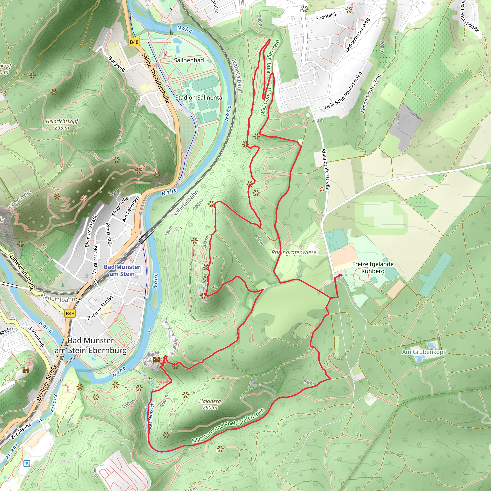 Classictour Rheingrafenstein and INTROtour Rheingrafenstein mobile static map
