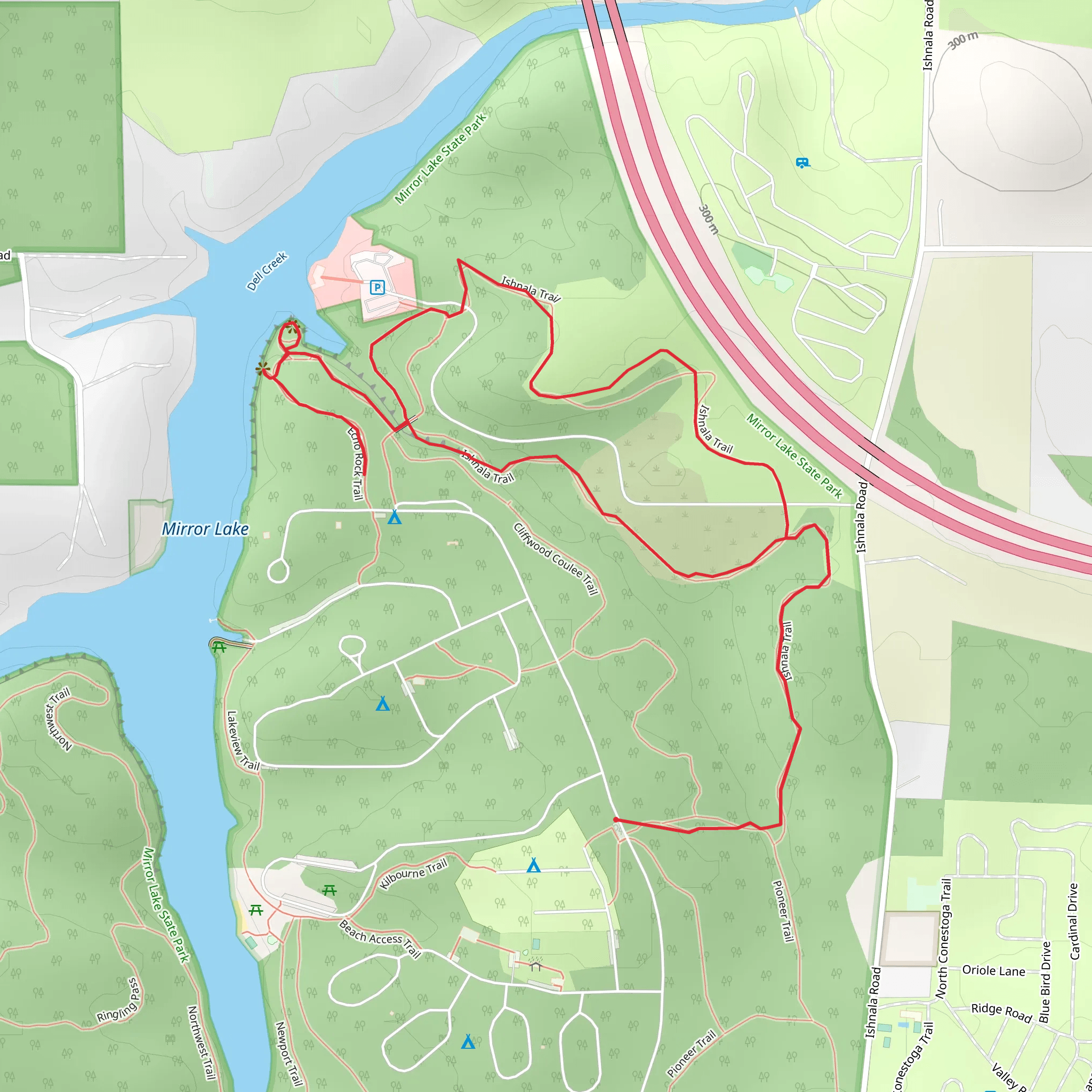 Ishnala and Echo Rock Loop Trail mobile static map