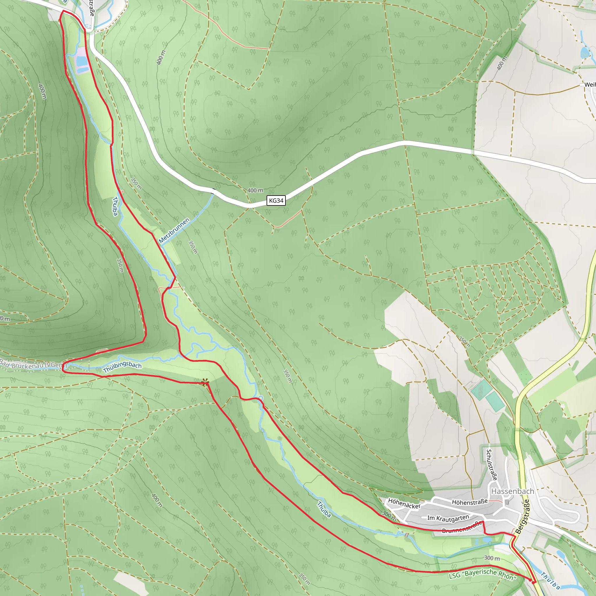 River Thulba Streamside Loop - Hassenbach mobile static map