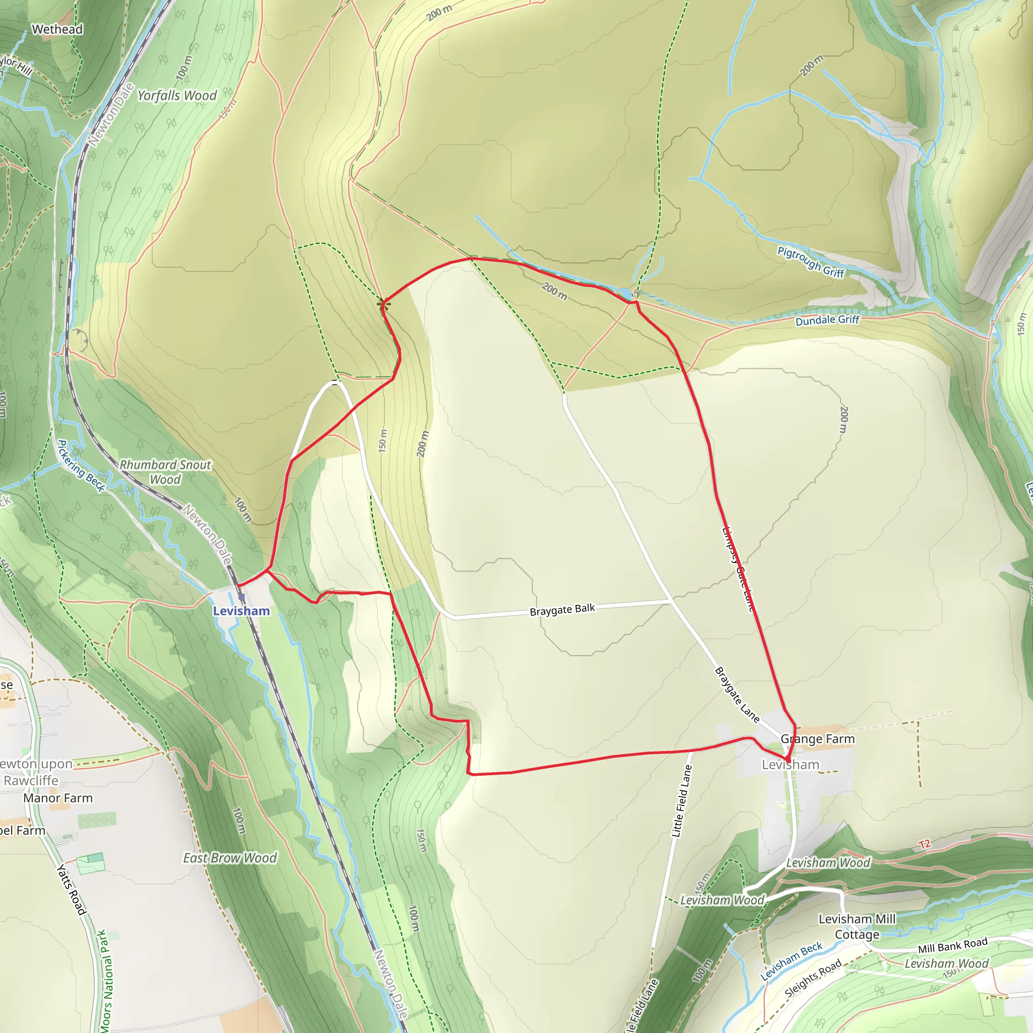 Dundale Pond from Levisham mobile static map