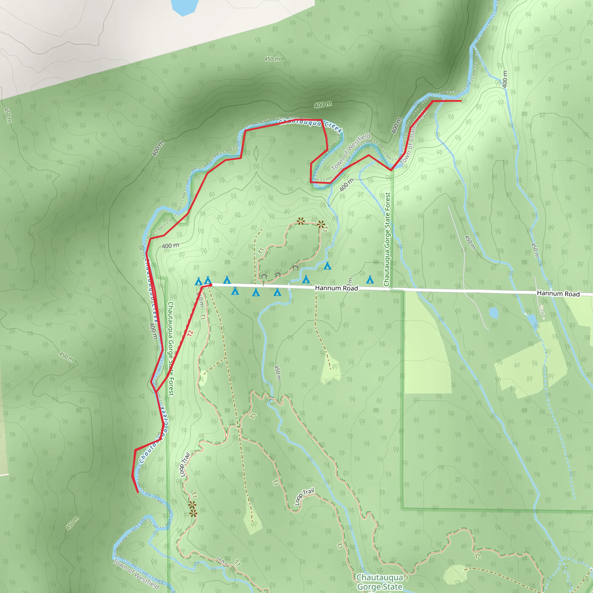 Chautauqua Creek Trail mobile static map
