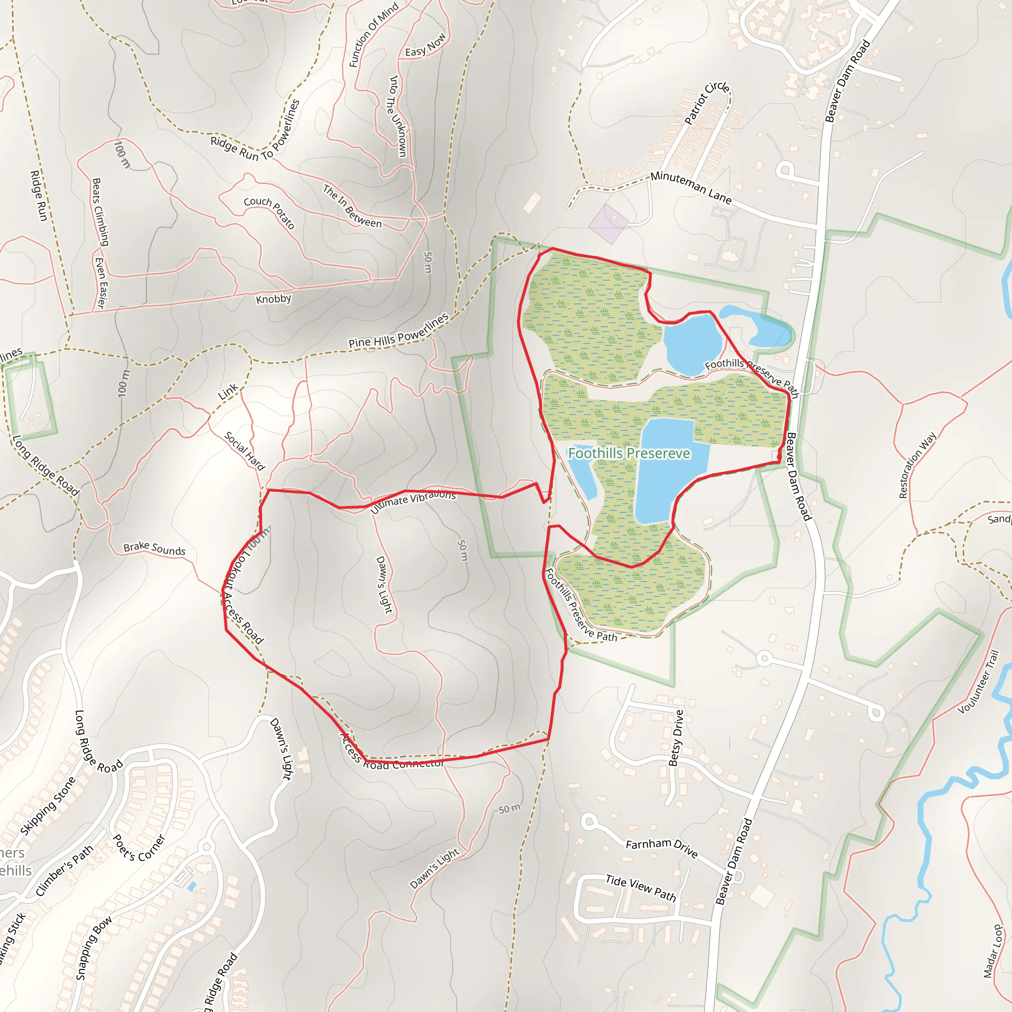 Foothills Preserve Path Loop Trail mobile static map