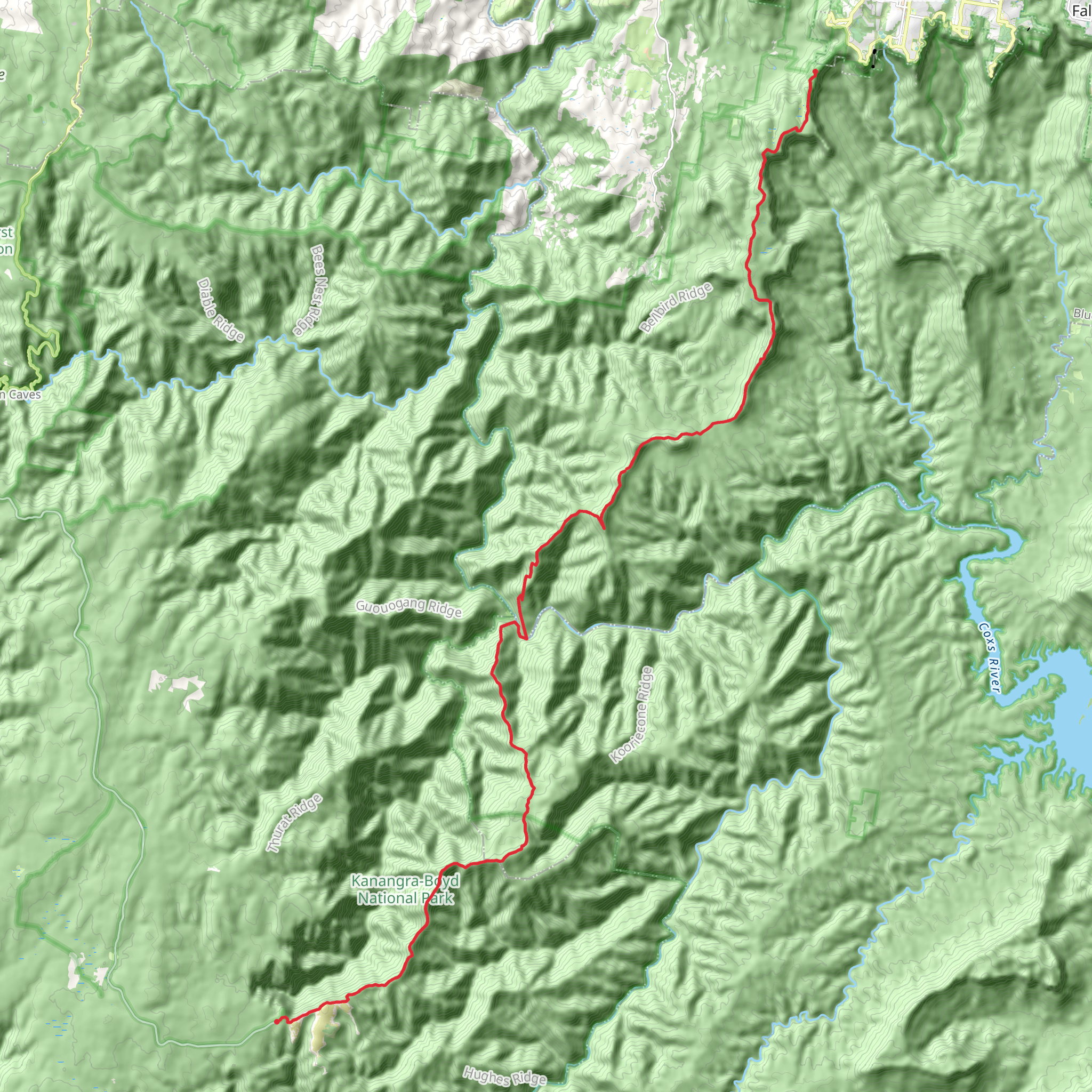 Kanangra to Katoomba Trail mobile static map