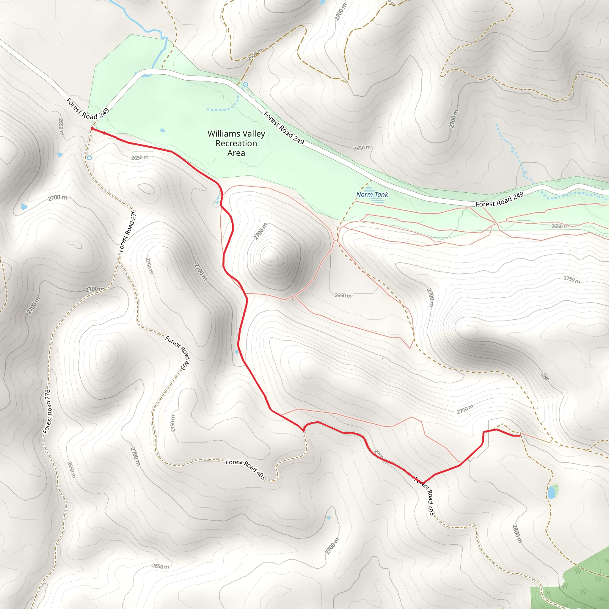 Isolation Trail via Valley Trail mobile static map