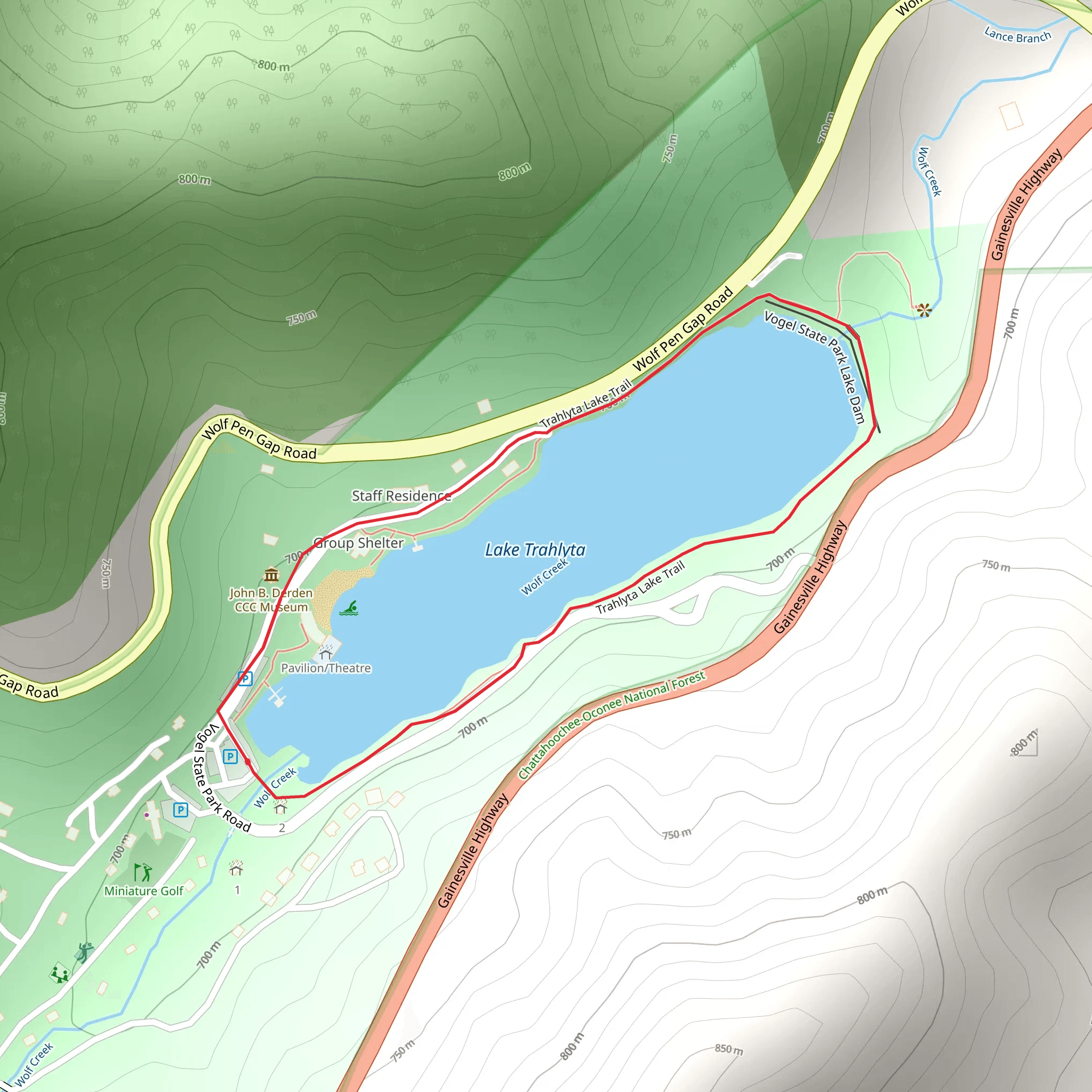 Trahlyta Lake Loop Trail mobile static map