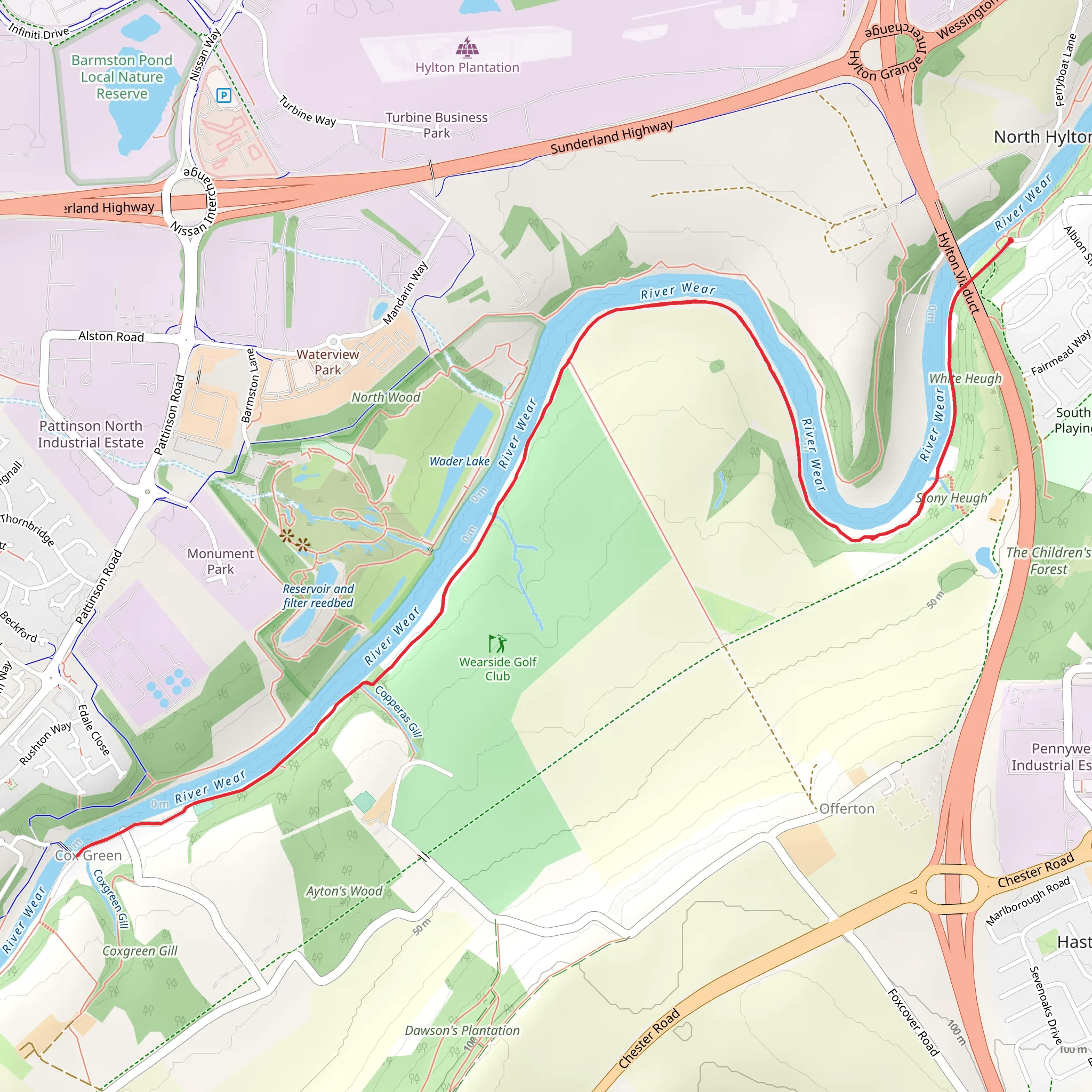 River Wear via Weardale Way mobile static map