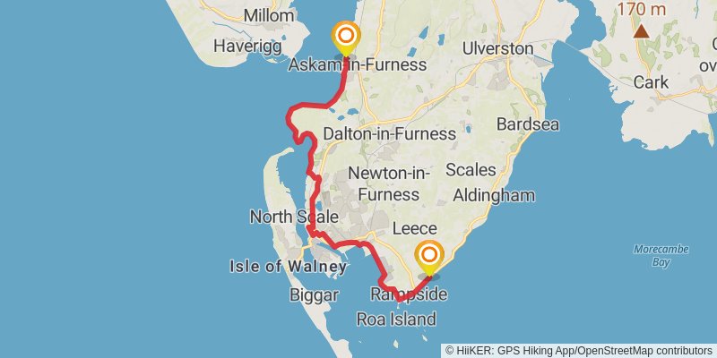 Cumbria Coastal Way stage 5 Map