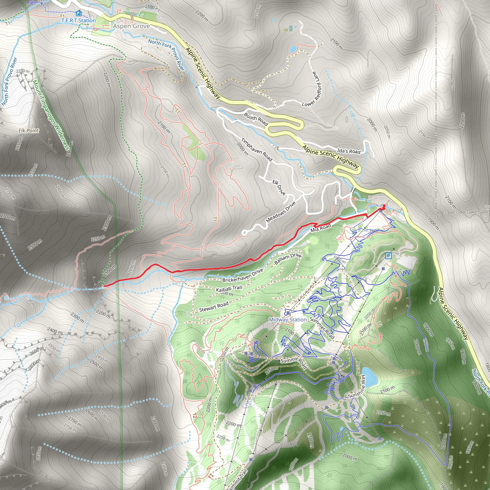 Stewart Falls Lower Trail mobile static map