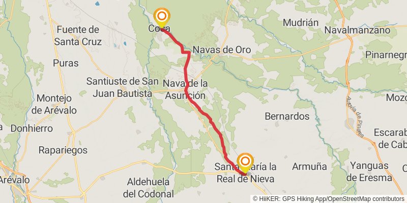 Ruta Jacobea Madrilena stage 7 Map