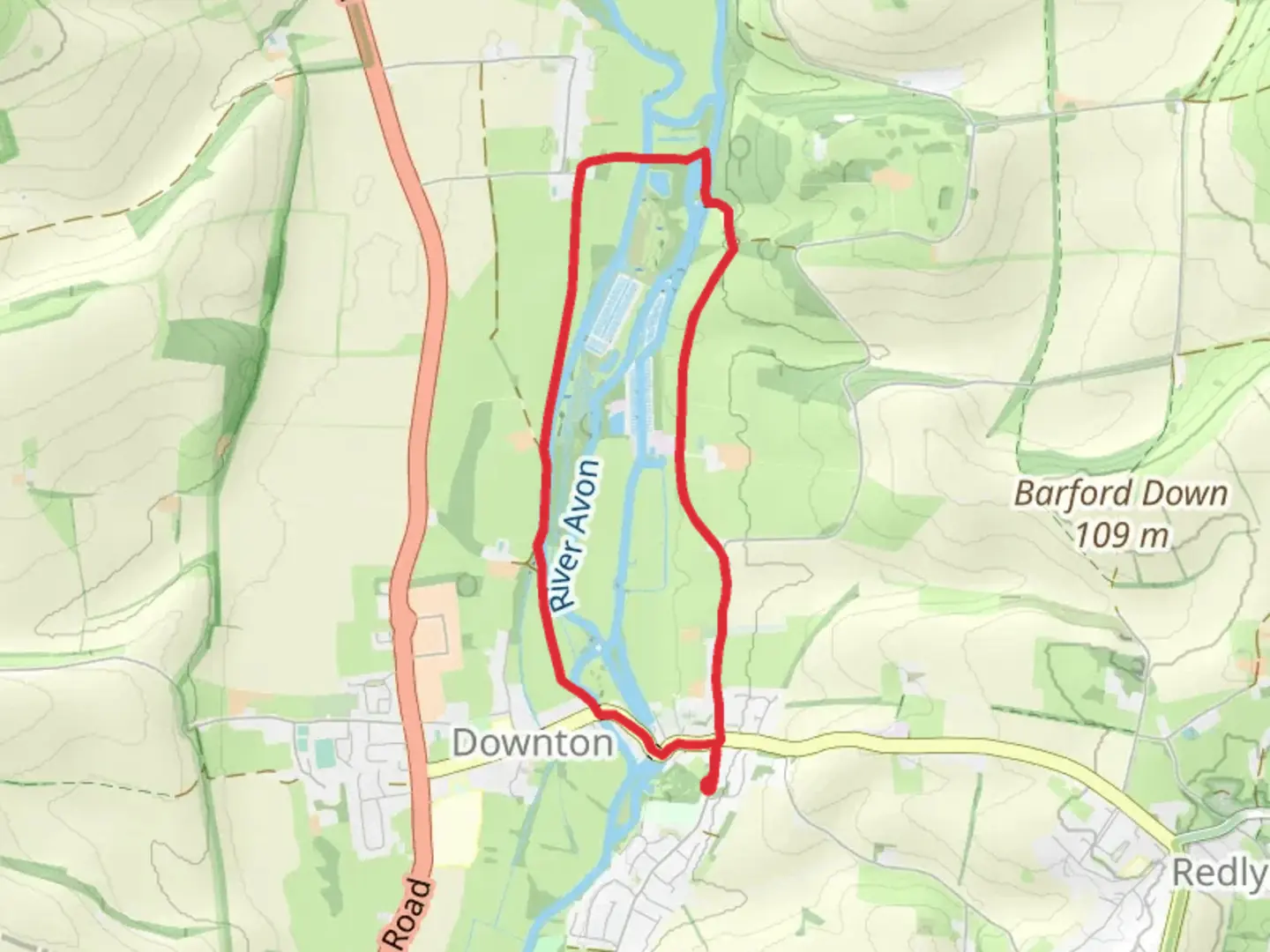 An image depicting the trail Downton Loop and its surrounding area.