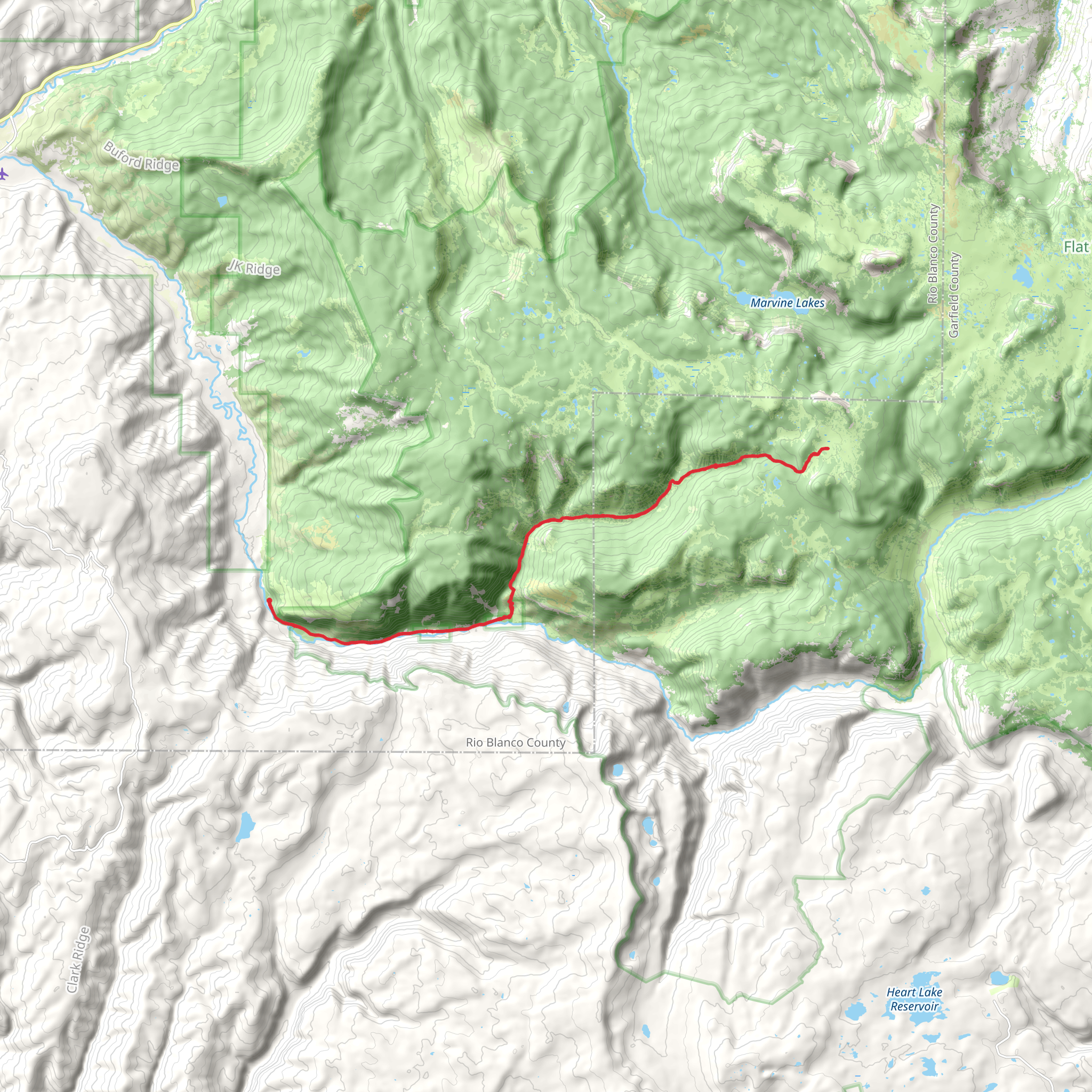 Lost Solar Trail via South Fork Trail mobile static map