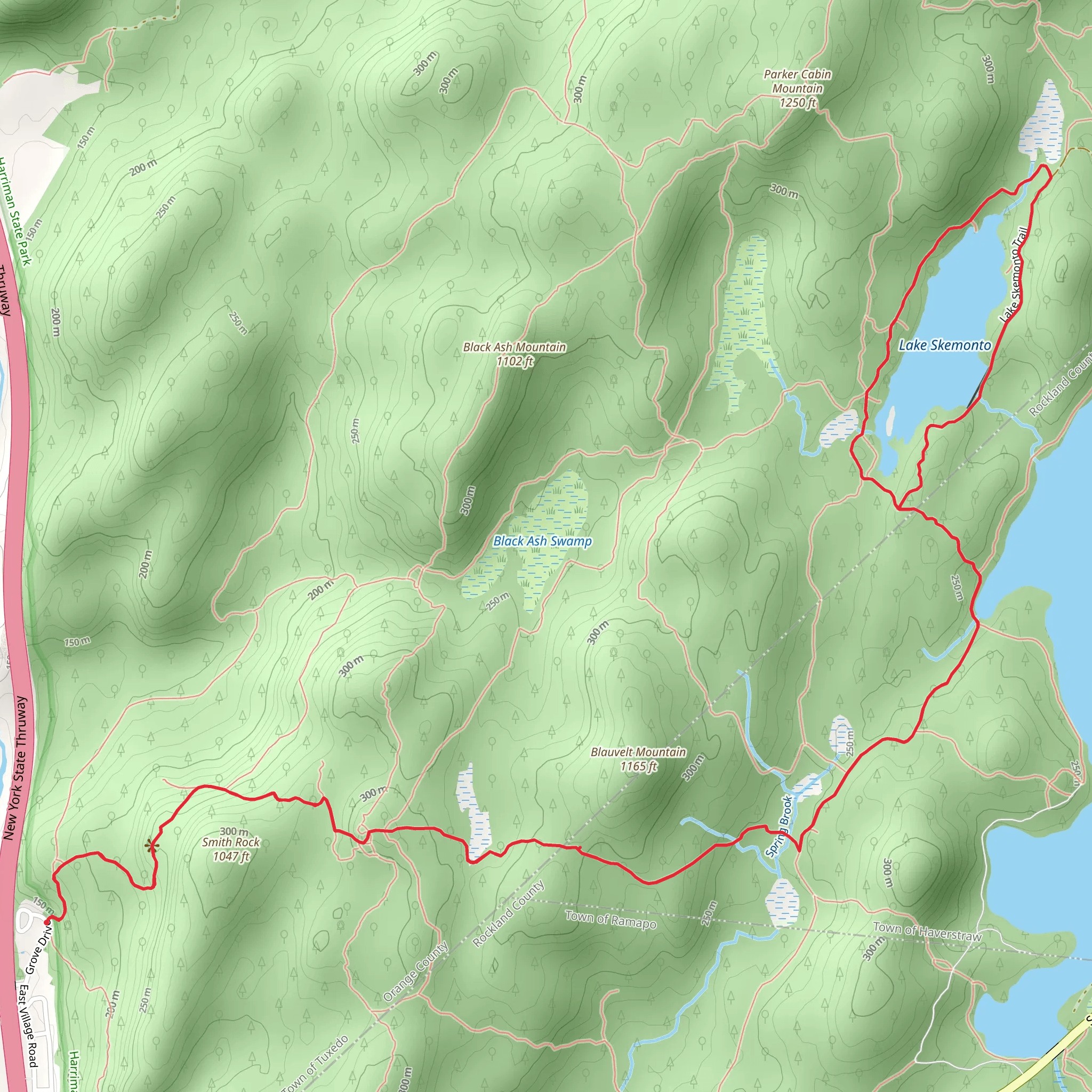 Lake Skemonto Loop Trail from Tuxedo mobile static map