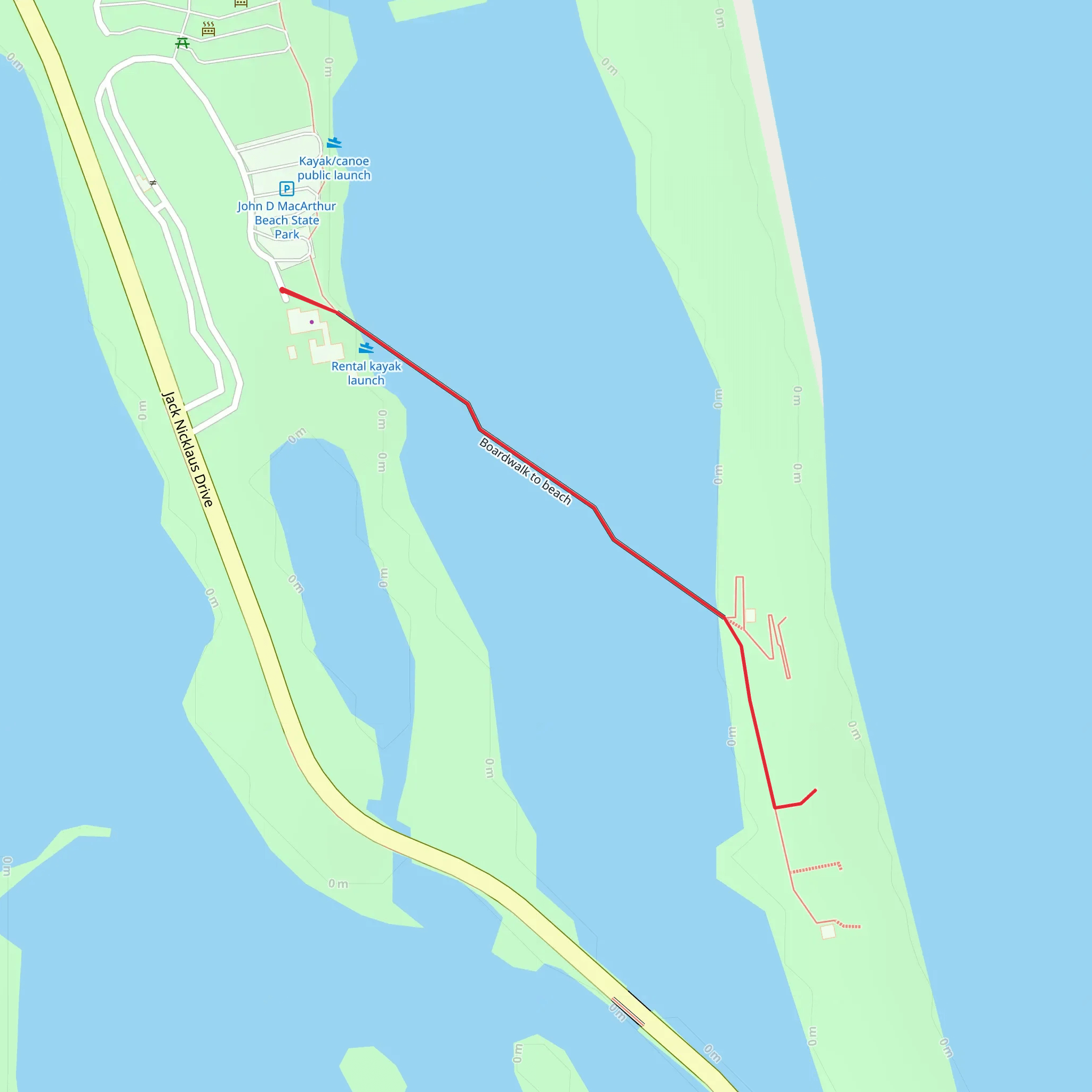 John D MacArthur Beach State Park Boardwalk mobile static map