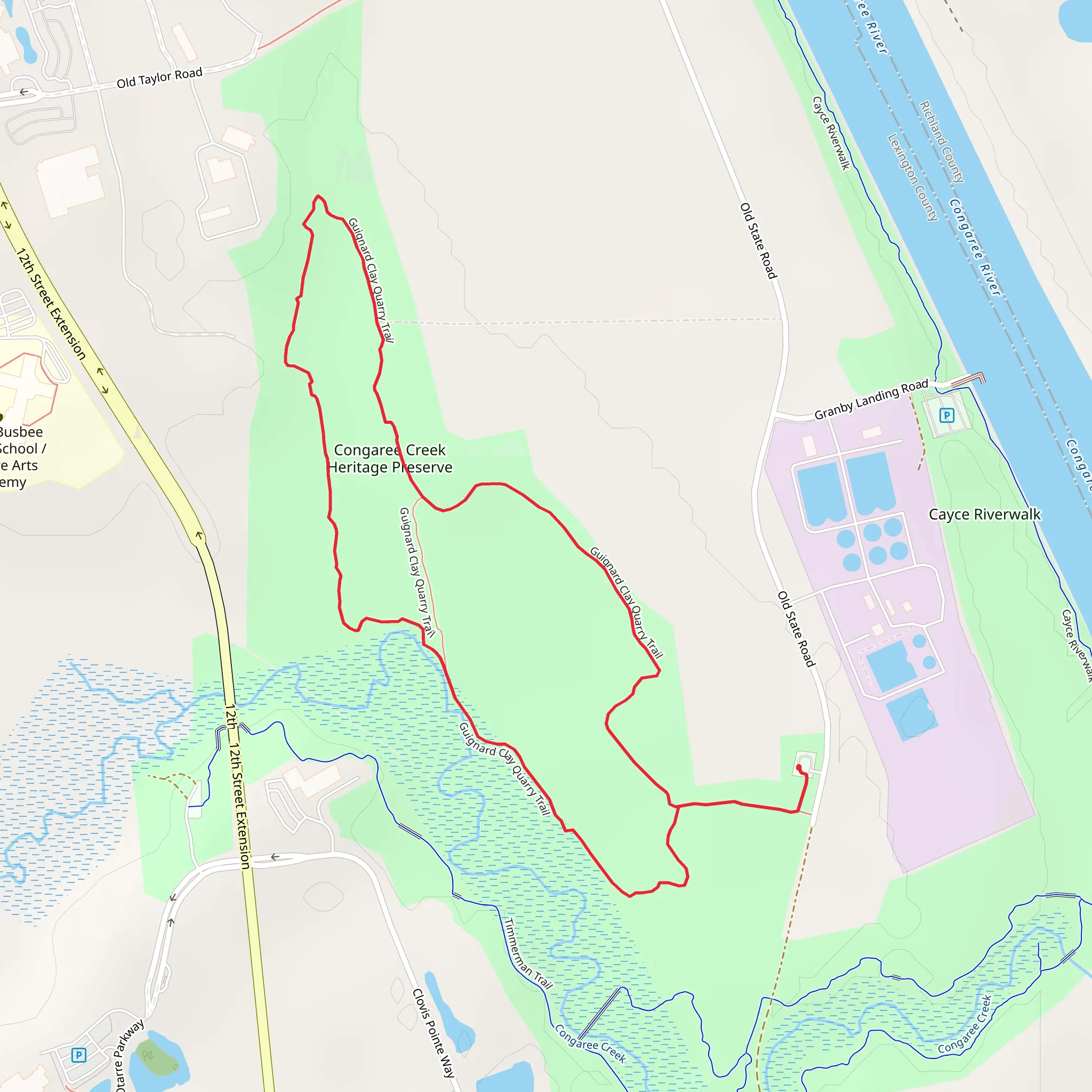 Guignard Clay Quarry Loop Trail mobile static map