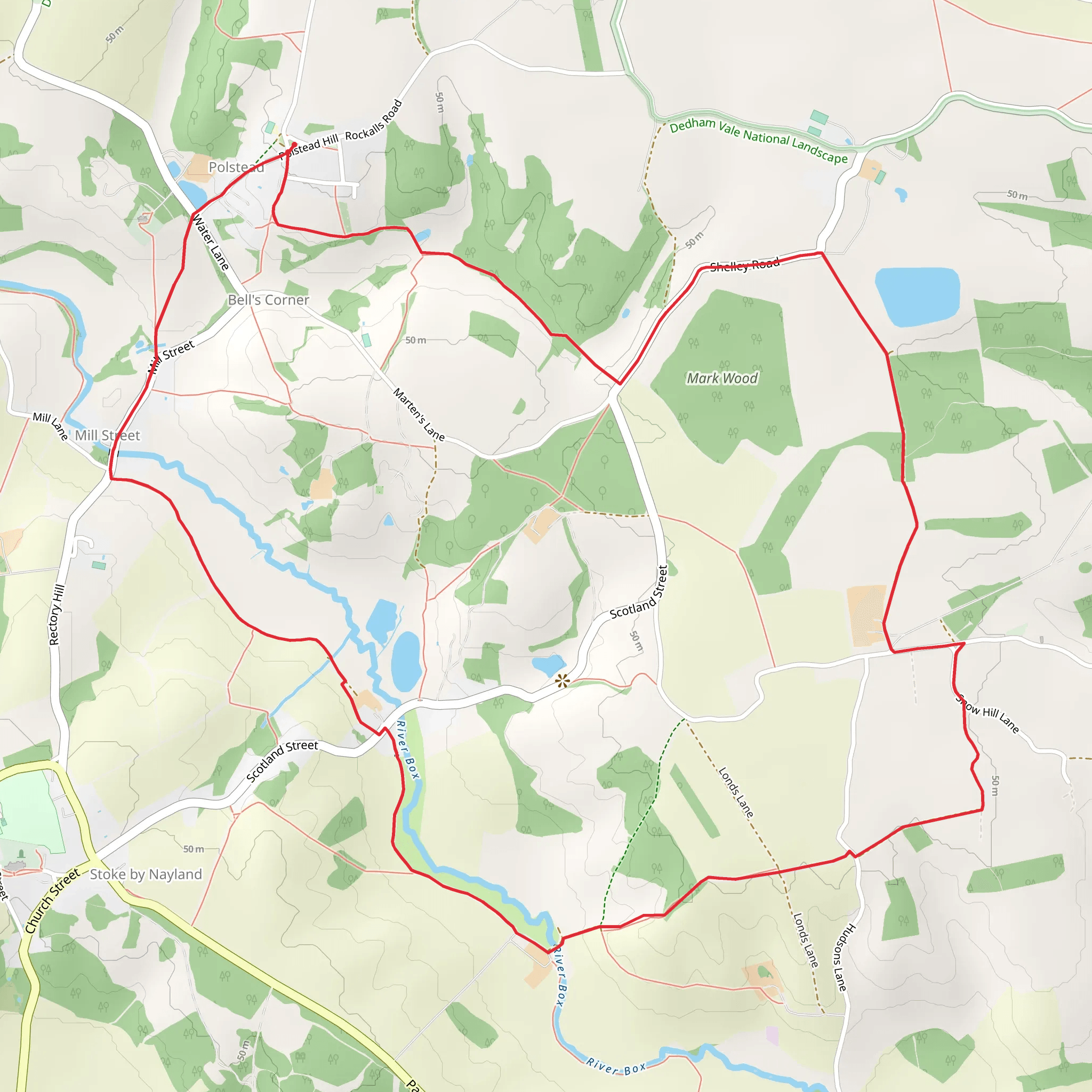 Polstead Loop mobile static map