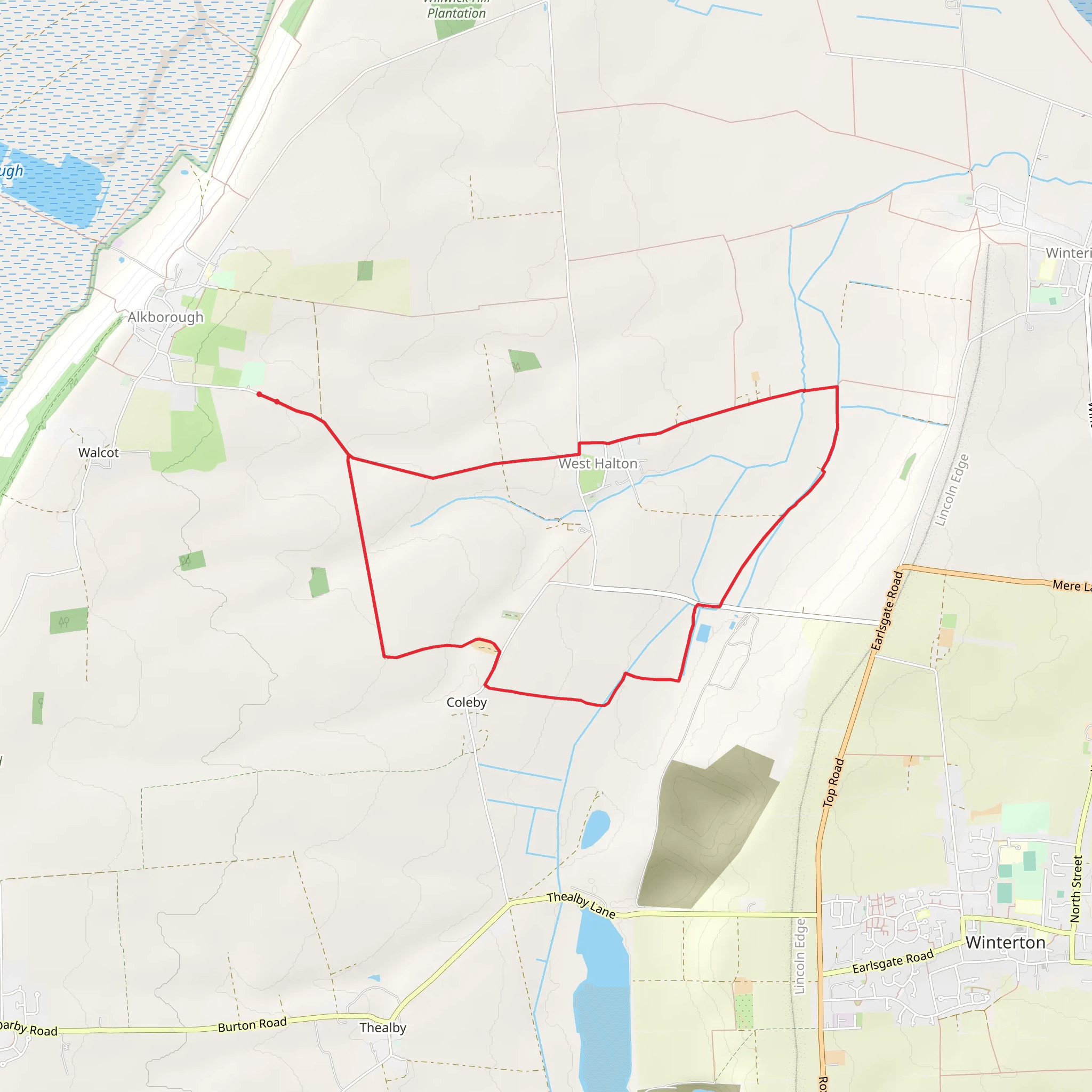 Coleby and West Halton Loop mobile static map