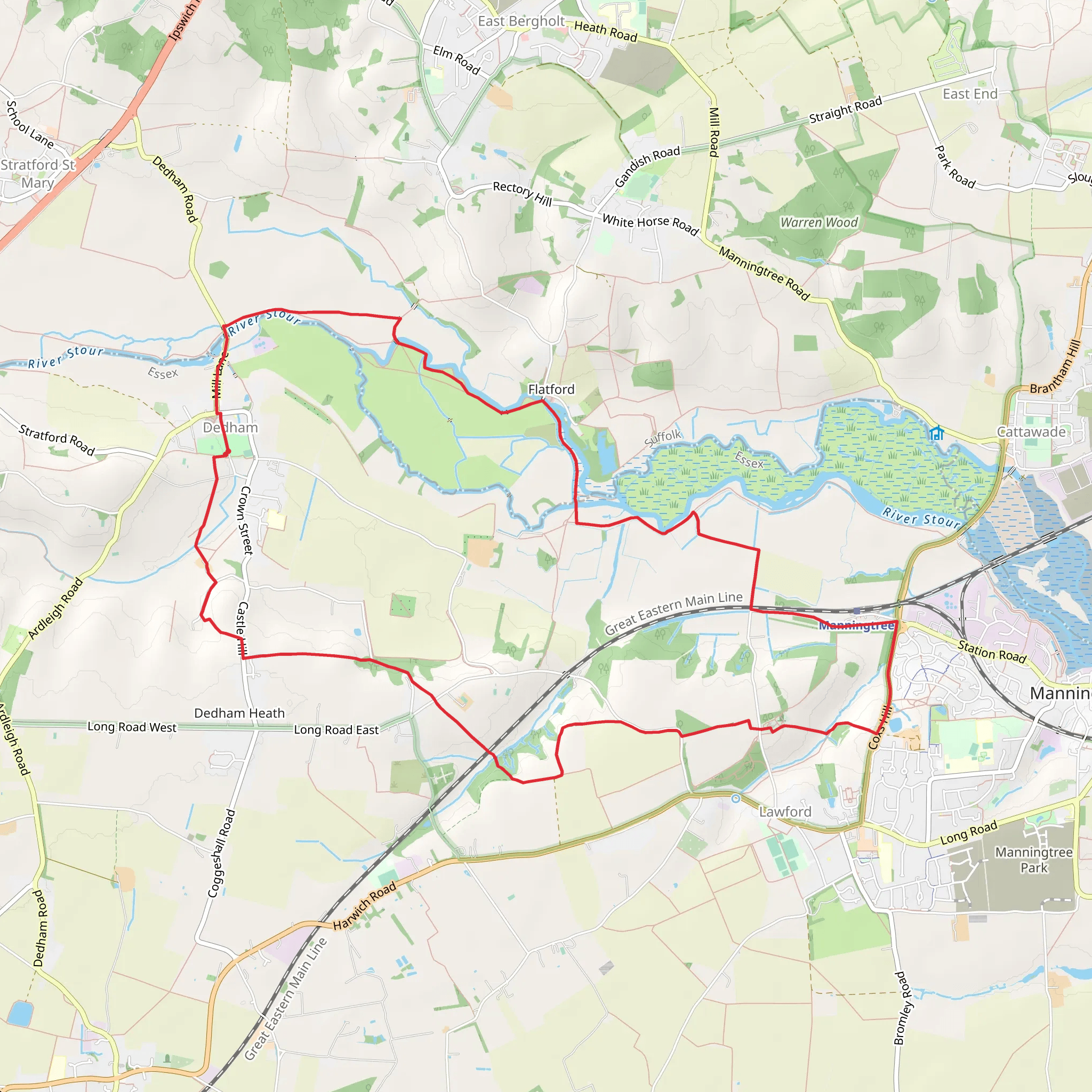 Dedham Vale Loop mobile static map