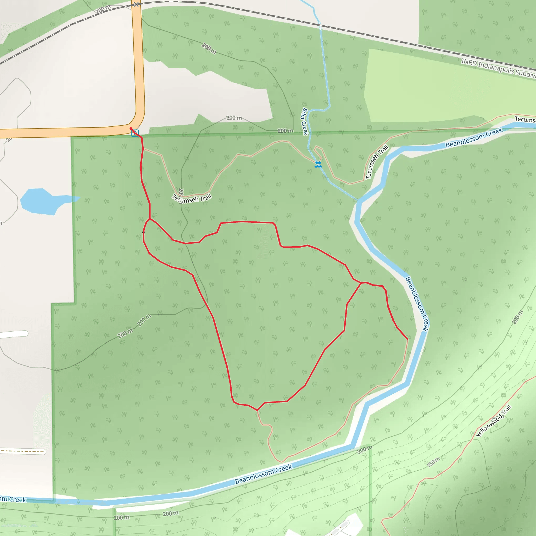 Beanblossom Creek Loop mobile static map