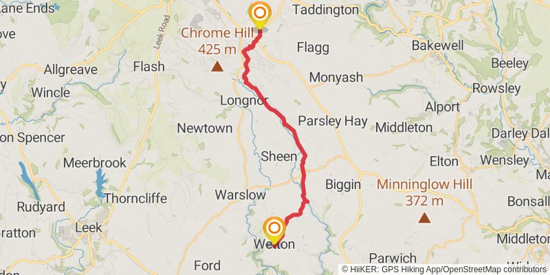 White Peak Way stage 4 Map