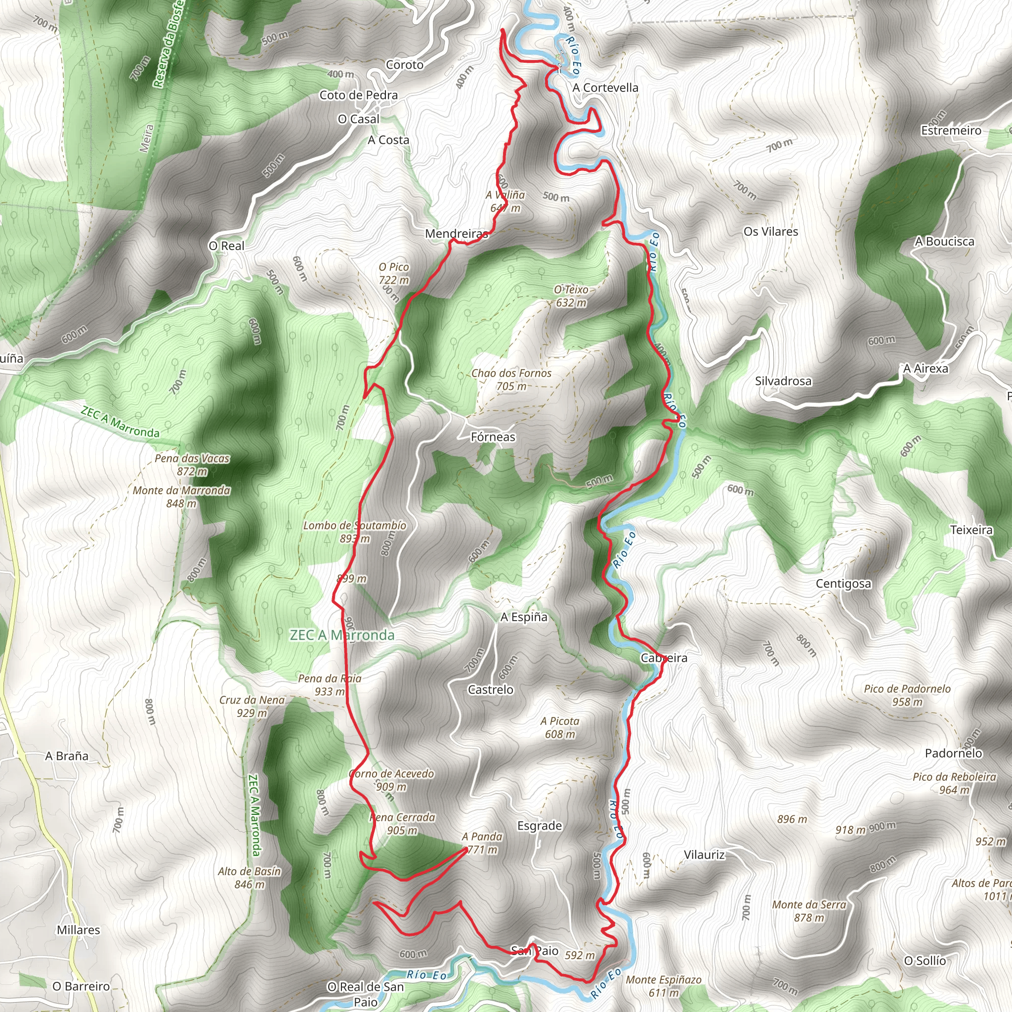 PR G 145 Ruta da Marronda - Alto Eo mobile static map