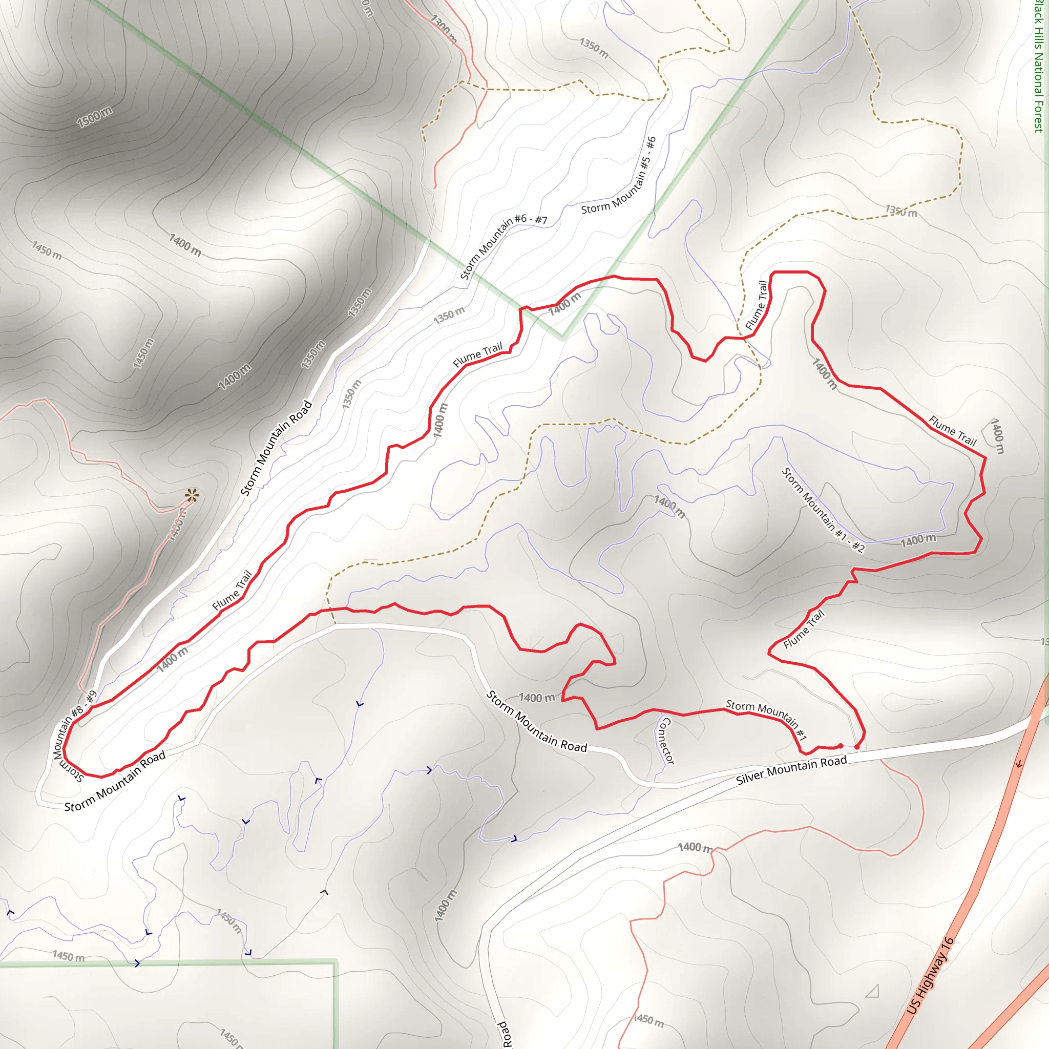 Flume and Storm Mountain Loop Trail mobile static map