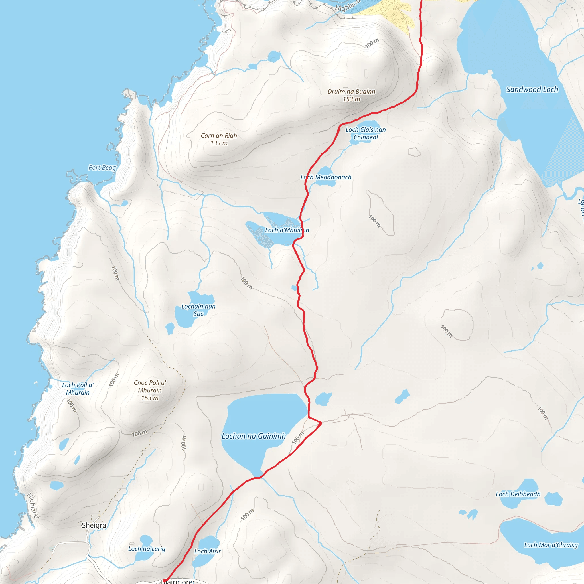 Sandwood Bay Walk mobile static map