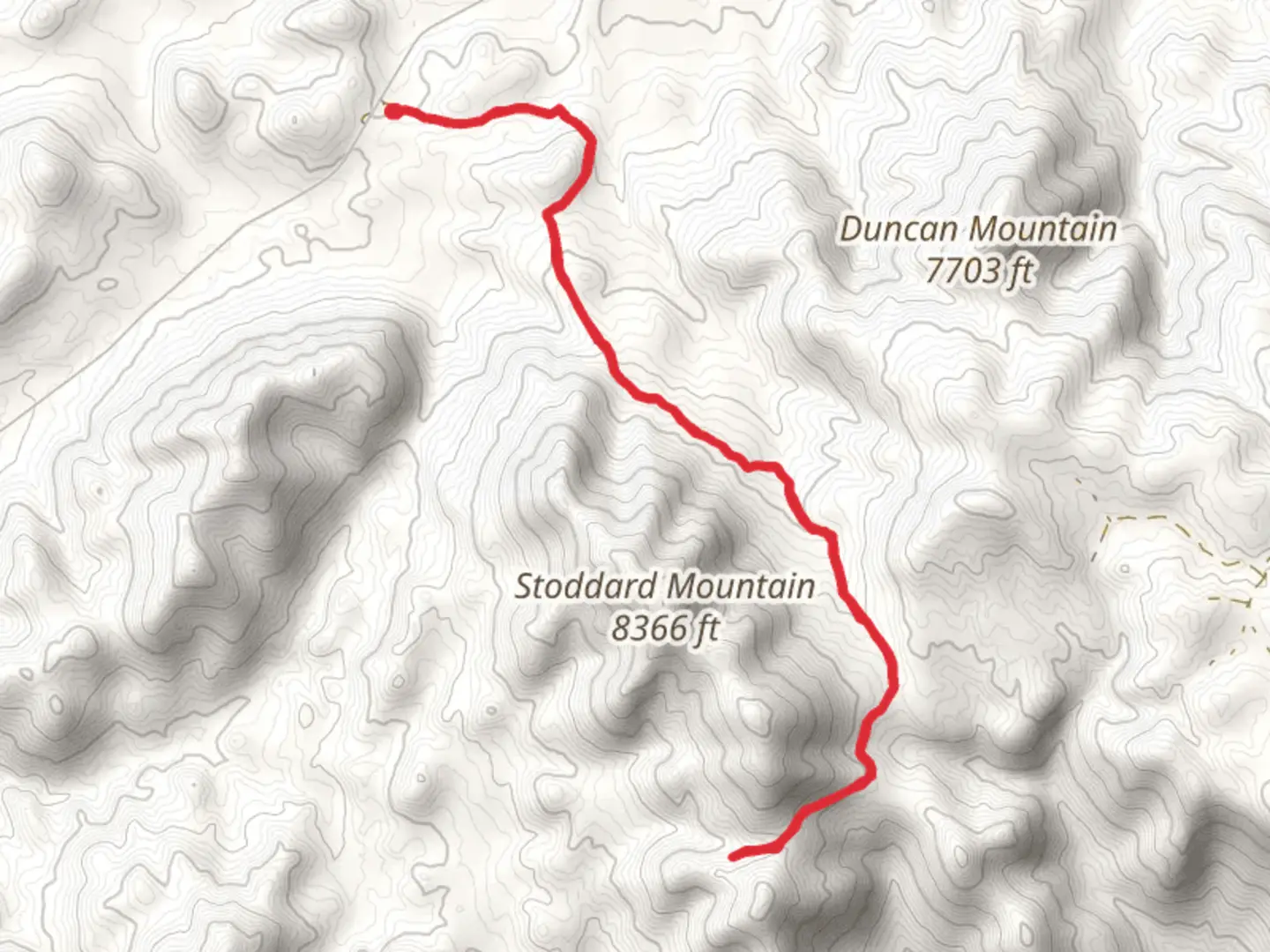 An image depicting the trail Duncan Spring Trail Out and Back and its surrounding area.