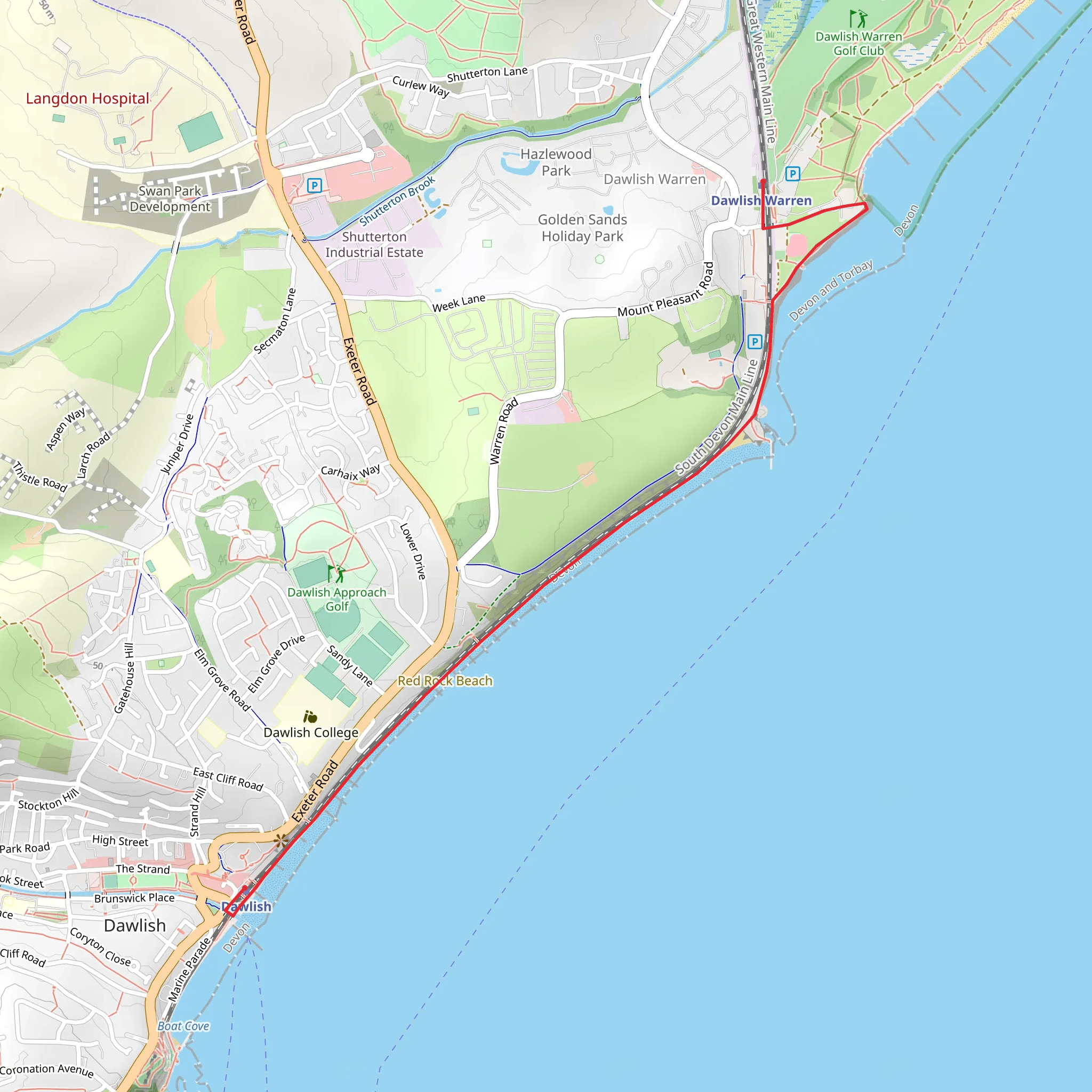 Riviera Line - Dawlish Station - Dawlish - Dawlish Warren mobile static map
