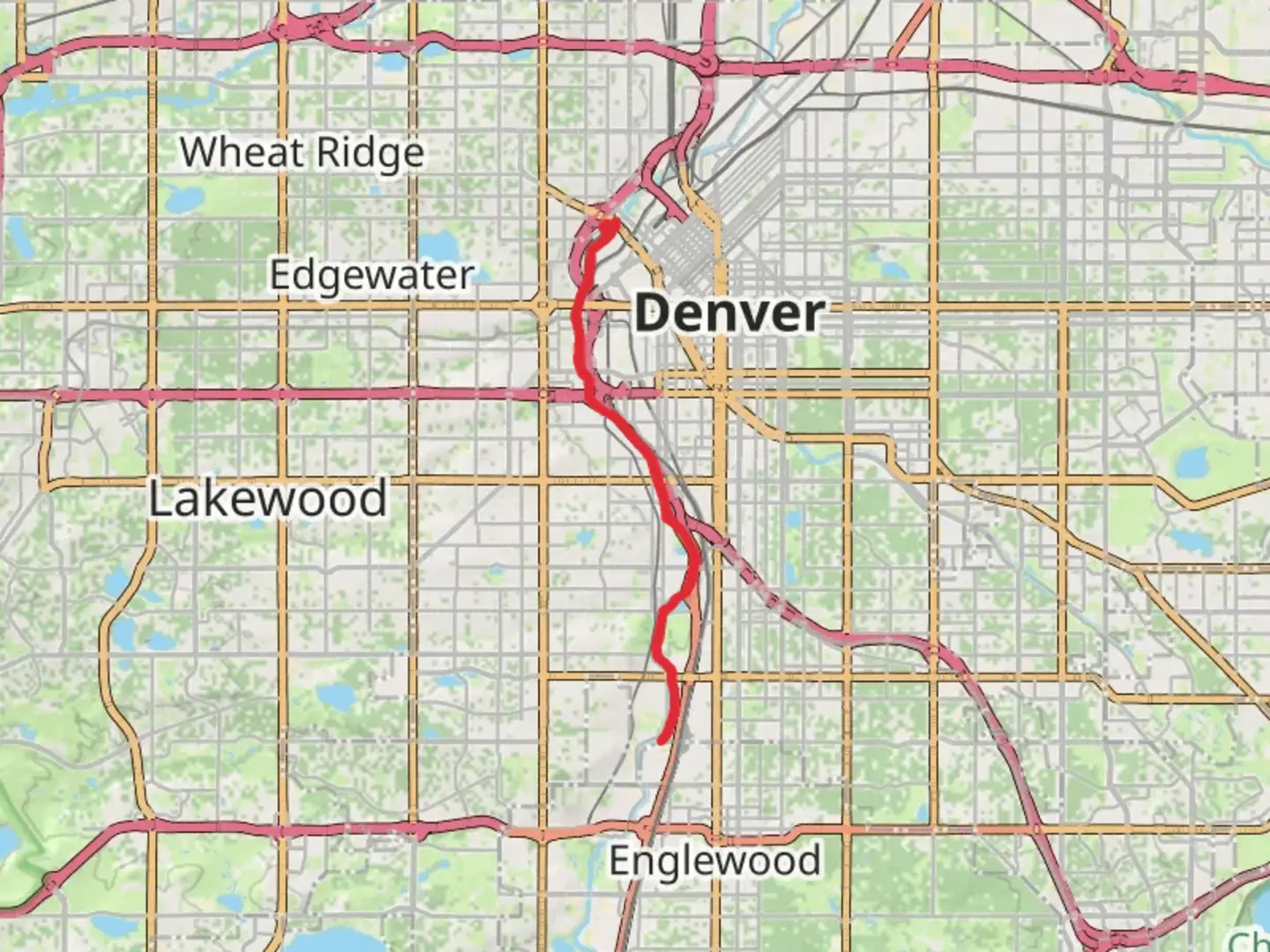 An image depicting the trail Platte River Trail - Denver and its surrounding area.