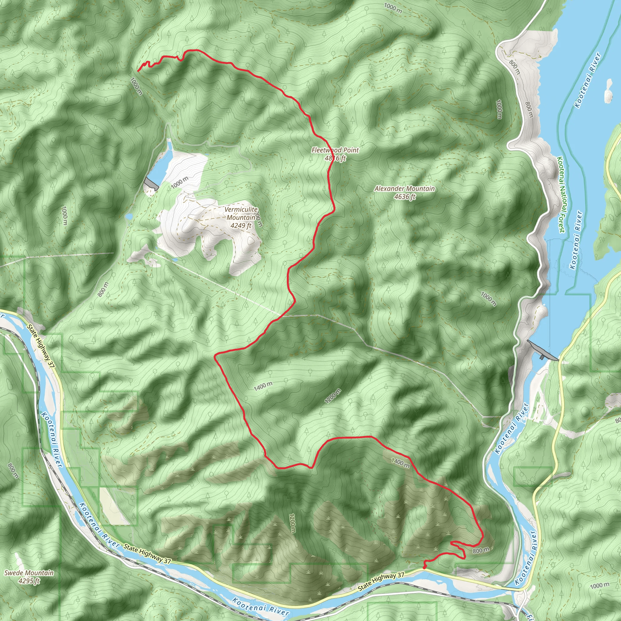 Rainy Divide Trail mobile static map