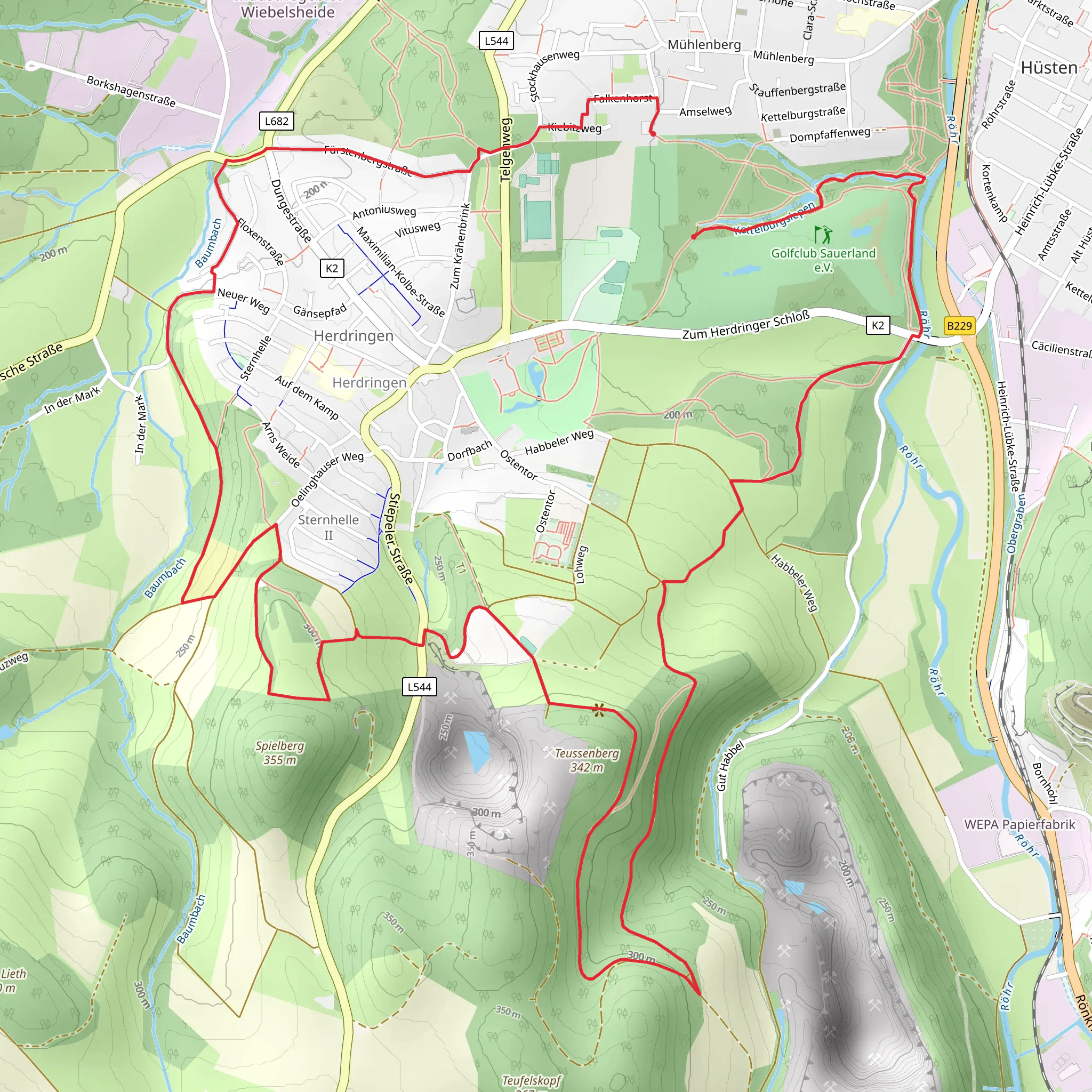 Panoramaweg Herdringen mobile static map