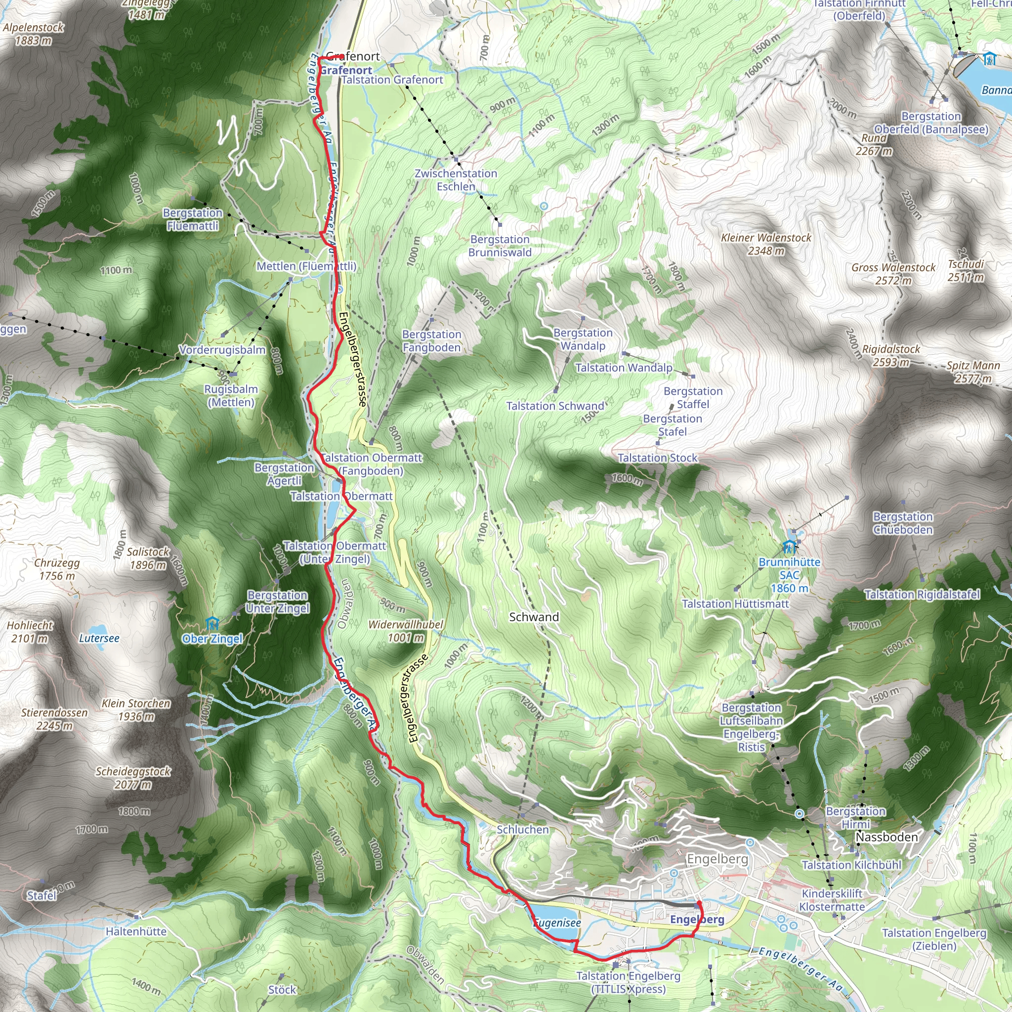 Engelberg Aa Gorge Trail mobile static map