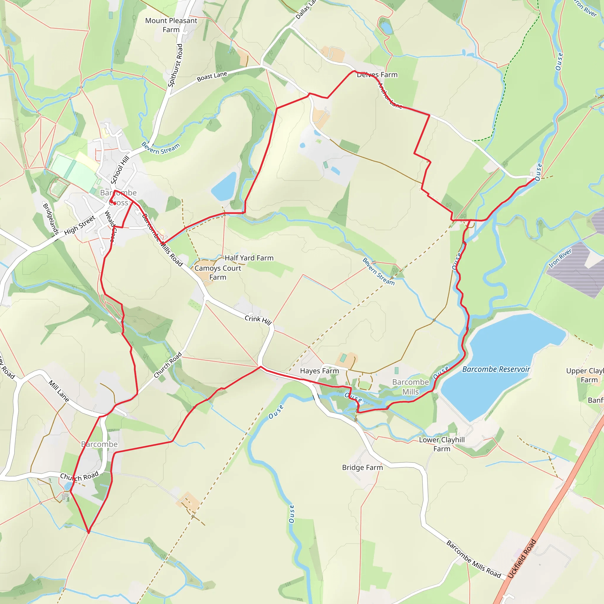 Barcombe Circular Walk mobile static map