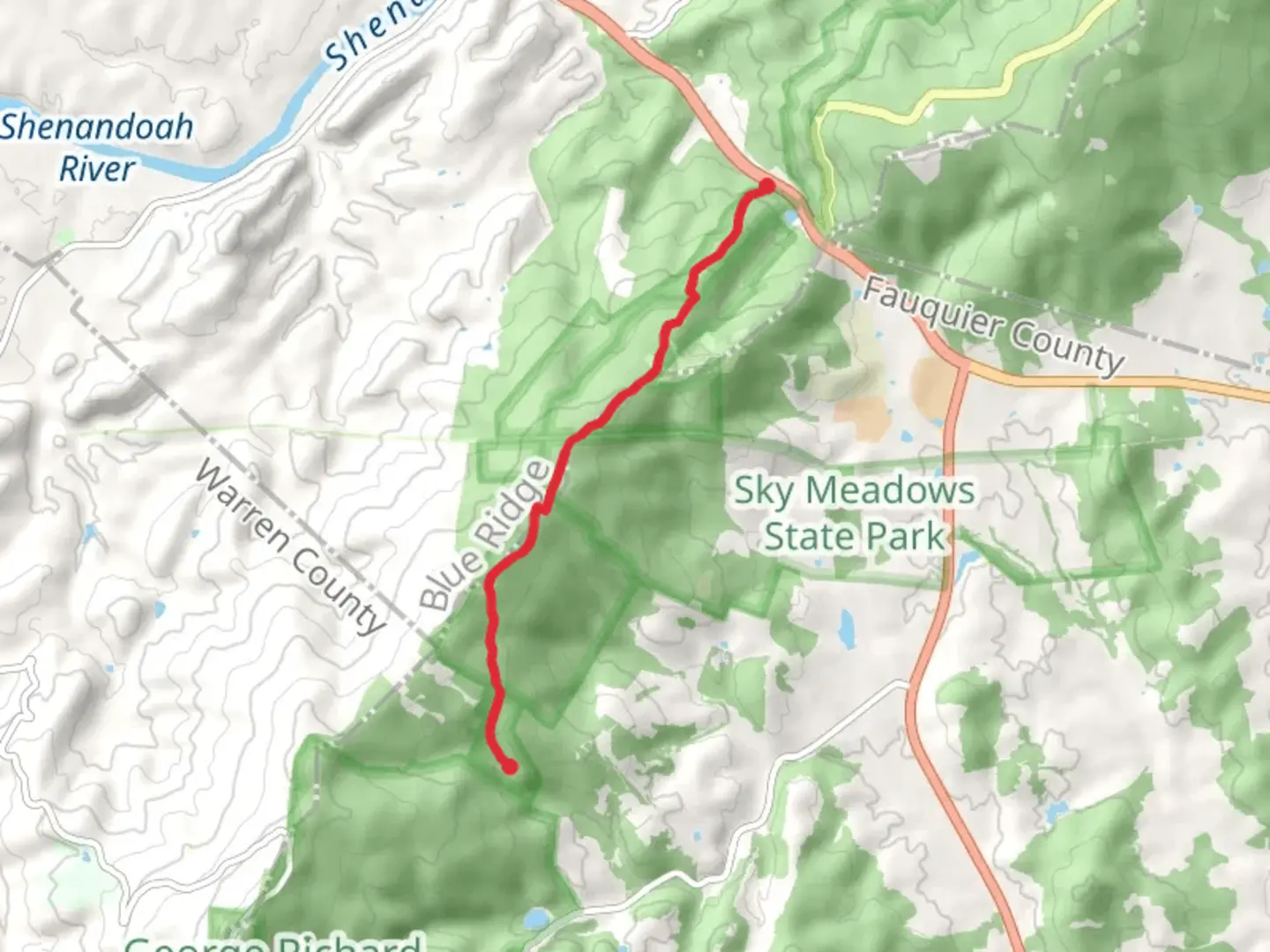 An image depicting the trail Appalachian Trail from Liberty Hill Lane and its surrounding area.